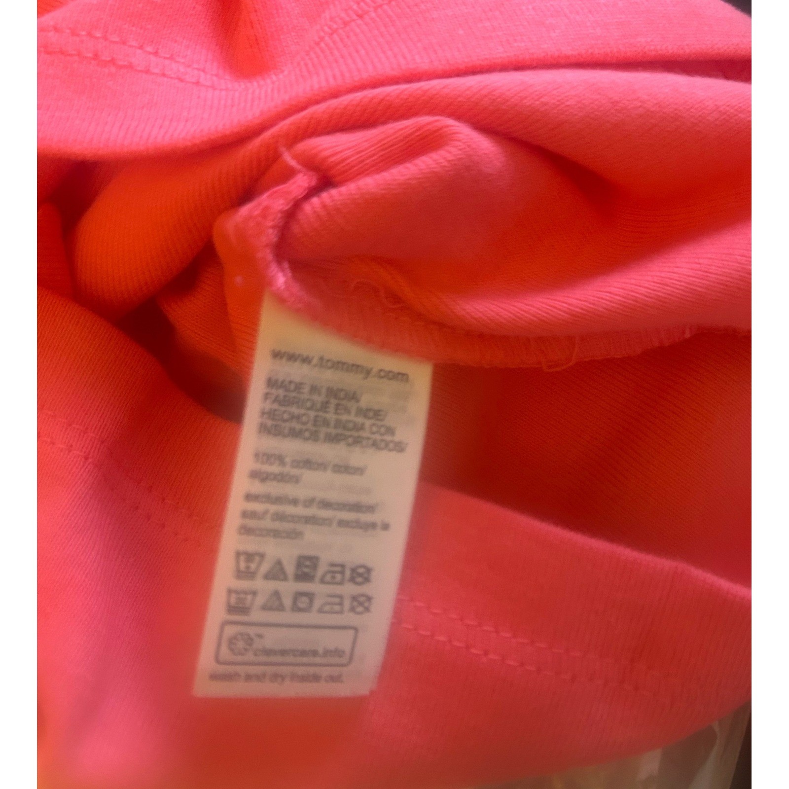 Tommy Hilfiger V-Neck T-Shirt Tee Womens S Pink New Short Sleeve Logo Casual