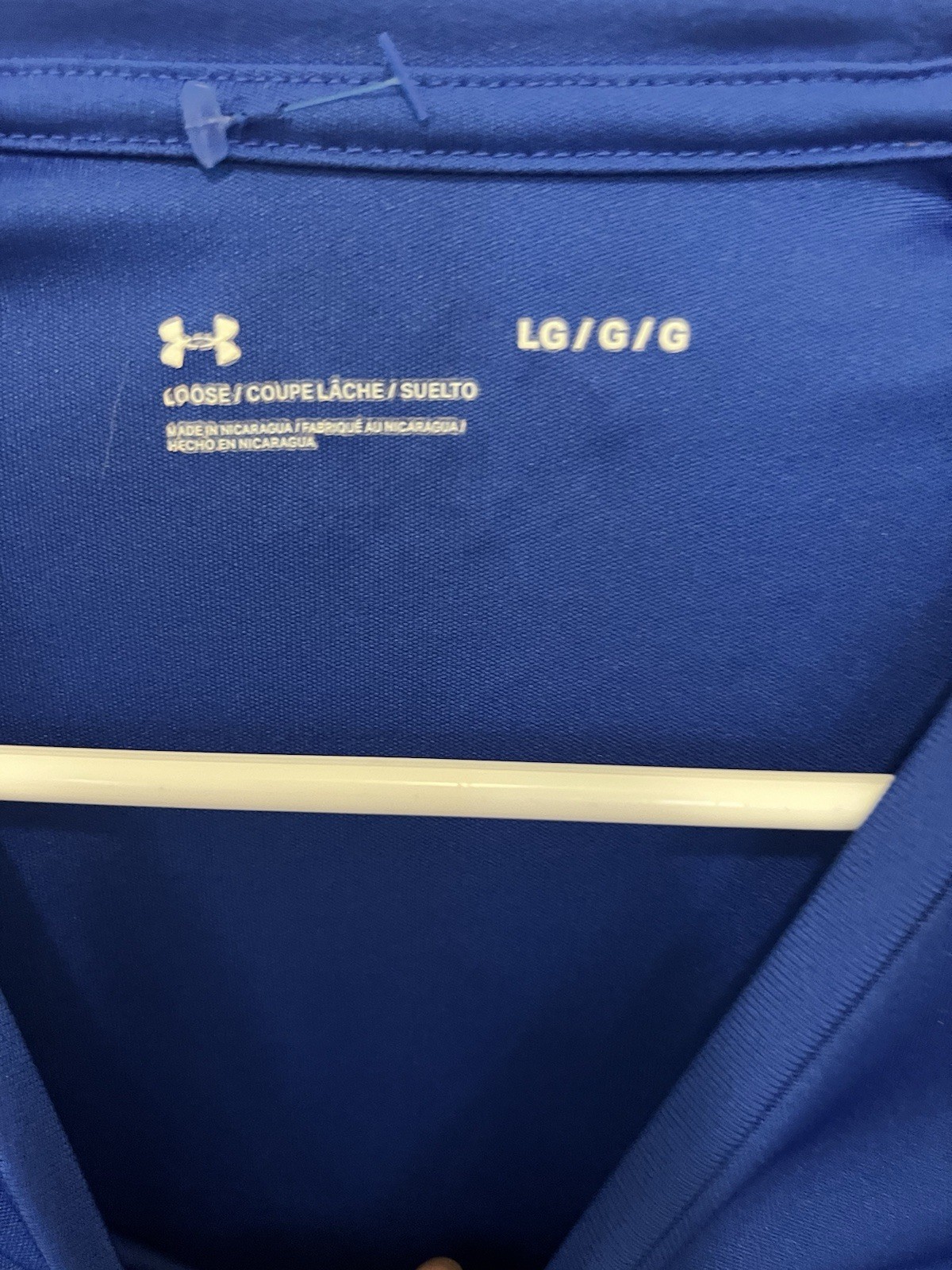 Under Armour HeatGear Lightweight Loose Fit T-Shirt Blue Crew Neck Short L
