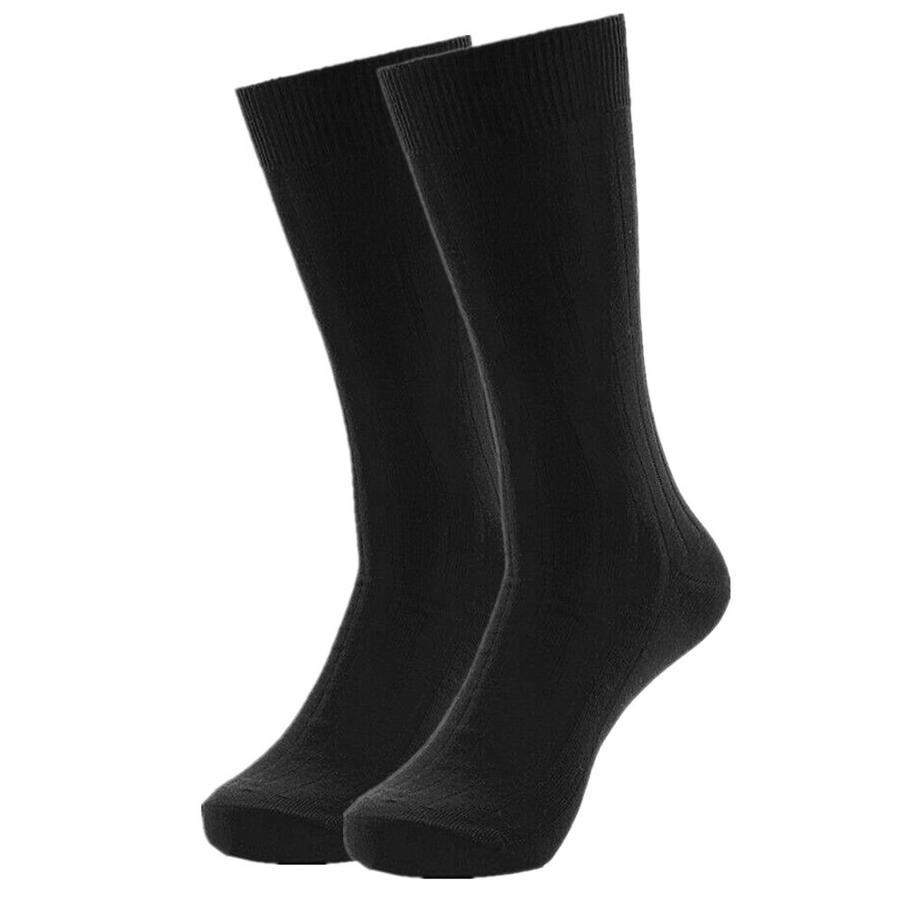 Lot 3-12 Pairs Solid Black Mens Dress Socks Mid Calf Classic Cotton 10-13 Lords