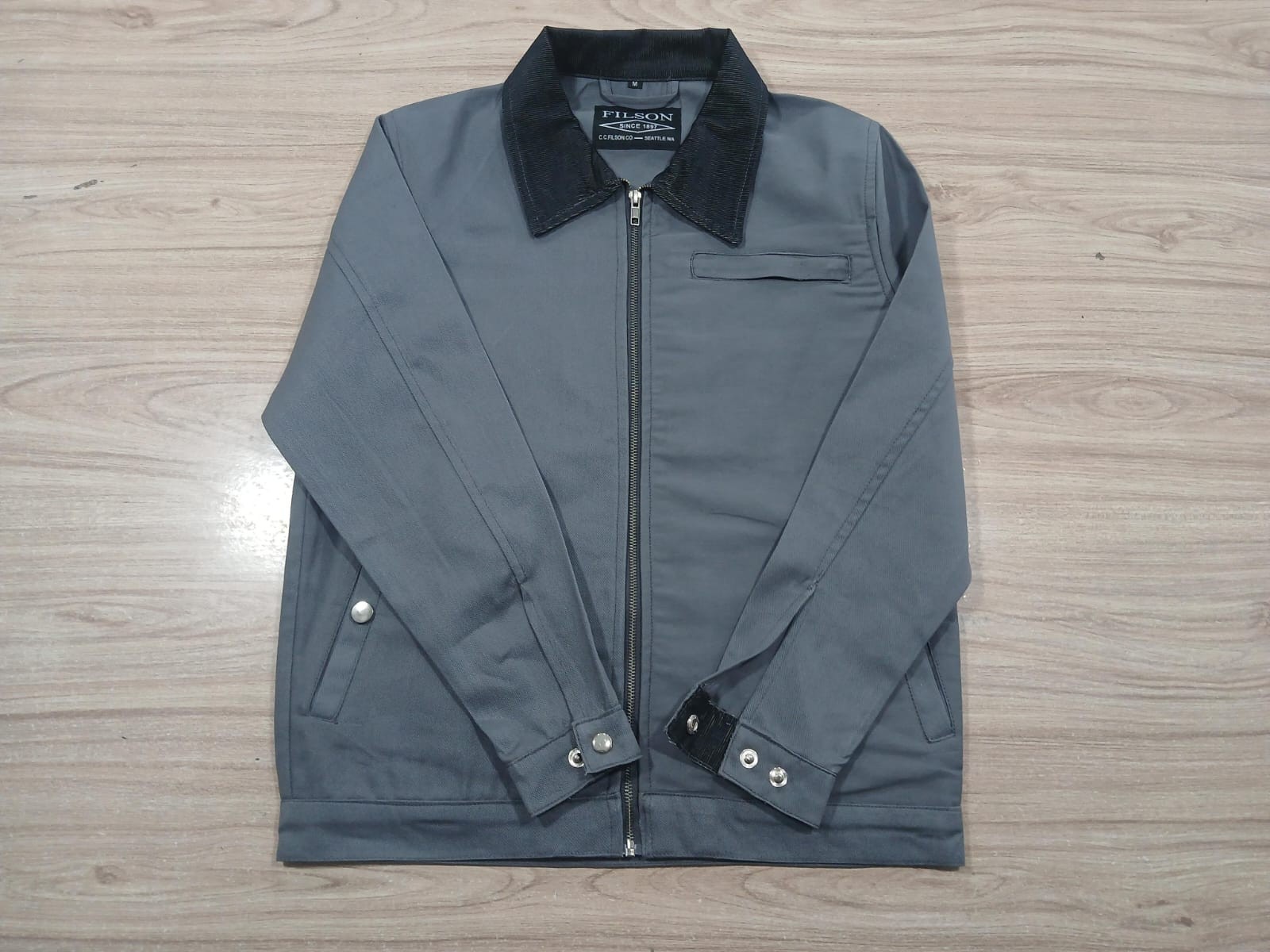 Filson Tacoma Work Jacket Charcoal 14oz Panama Cotton Canvas Coat