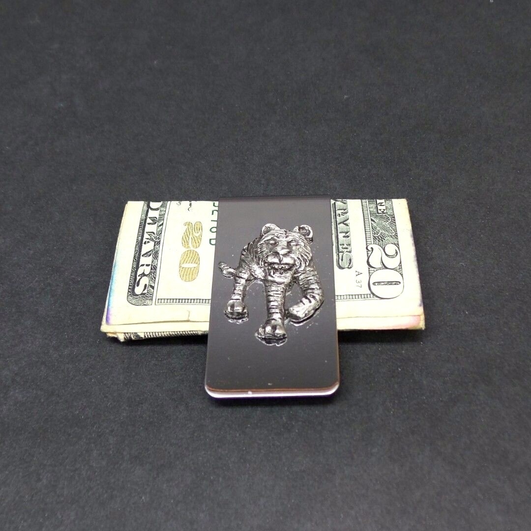 Tiger Money Clip Stainless Steel Cash Credit Card Wallet Clipper