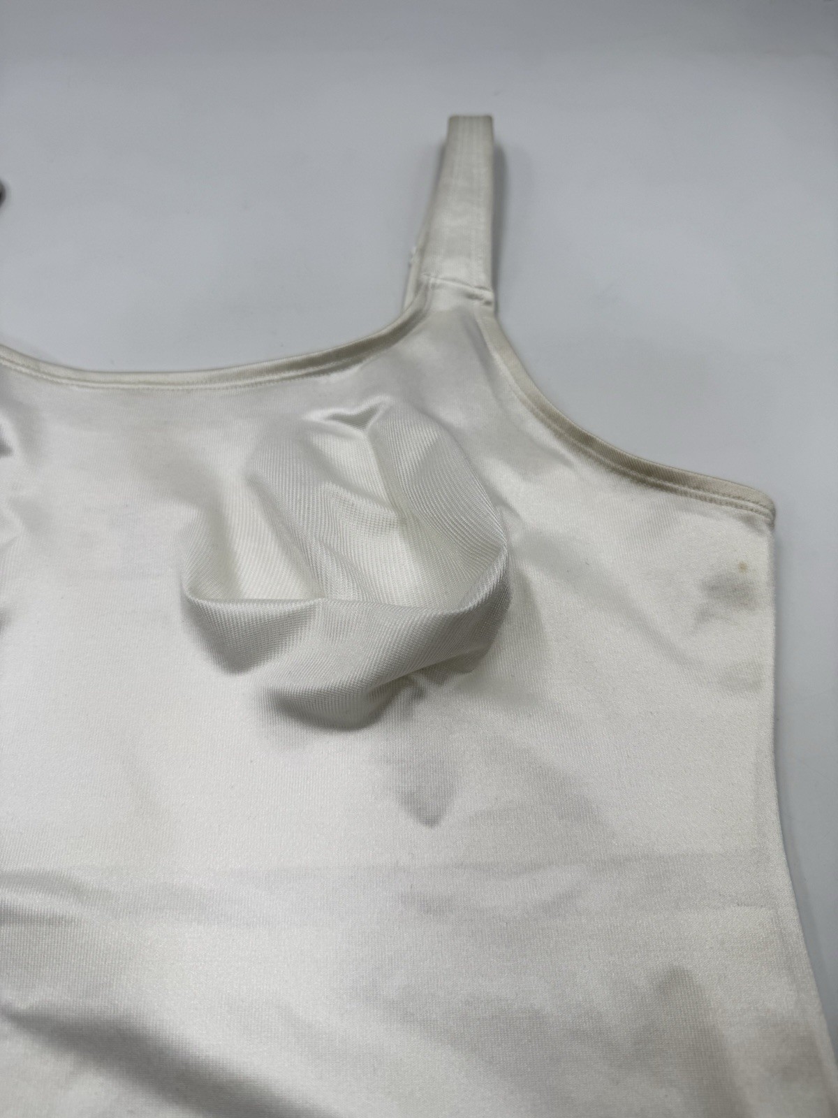 RUBY RIBBON Size 40 White Shapewear Camisole Top Built In Support Adjustable Str