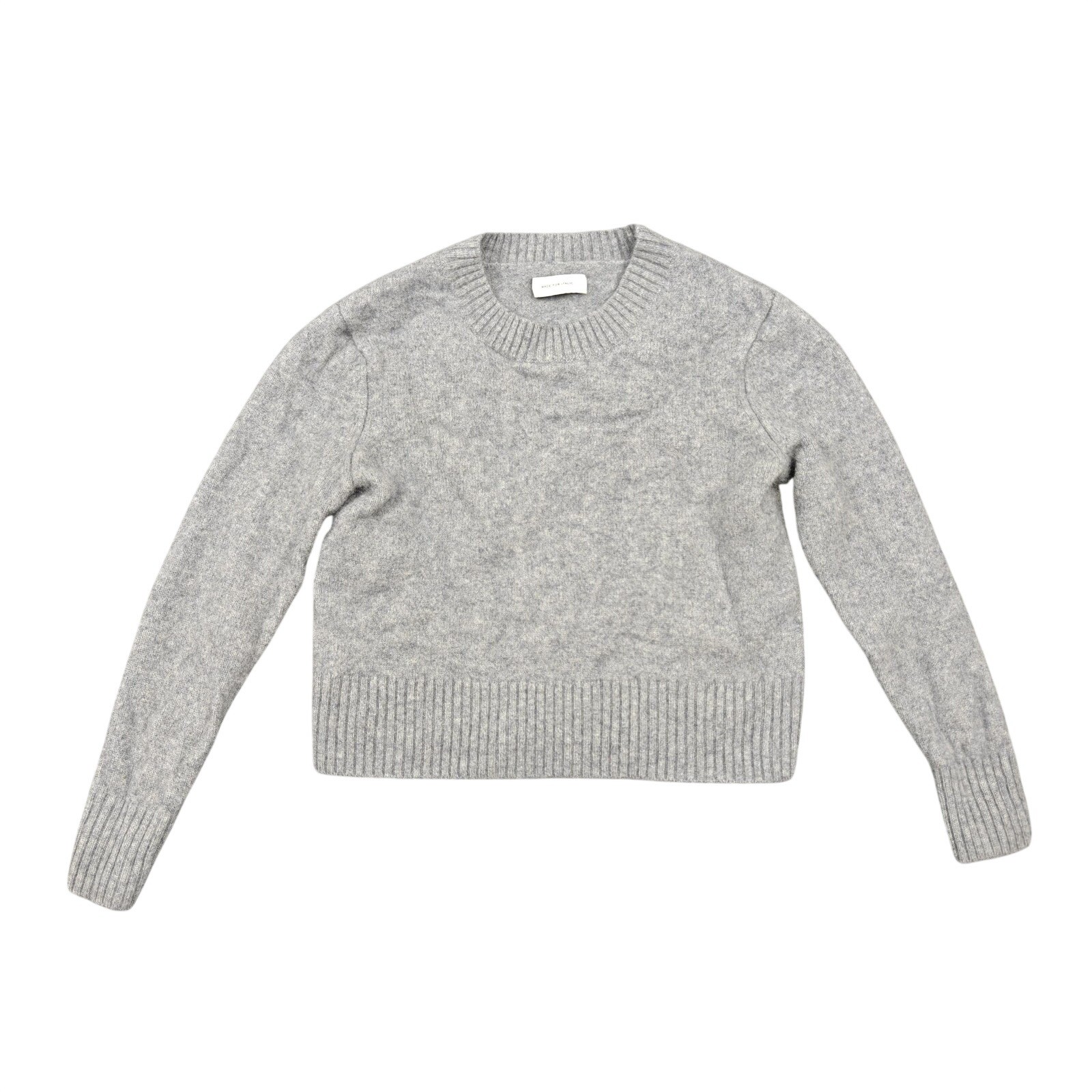 Italic Sweater Womens XXS Gray 100% Cashmere Crewneck Knit Pullover Soft