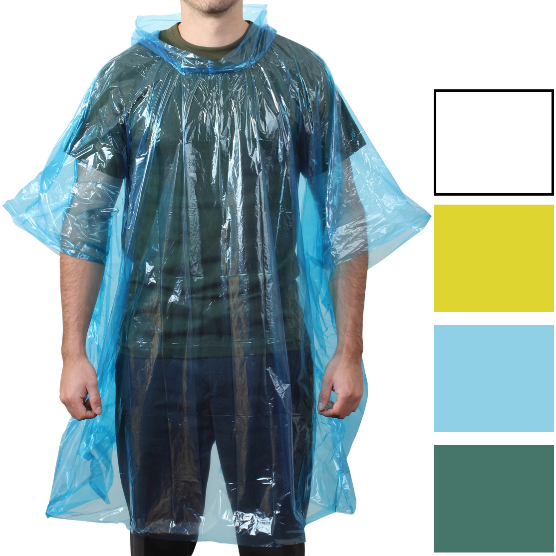 Emergency Rain Poncho Waterproof Lightweight All Weather Pocket Size Reusable
