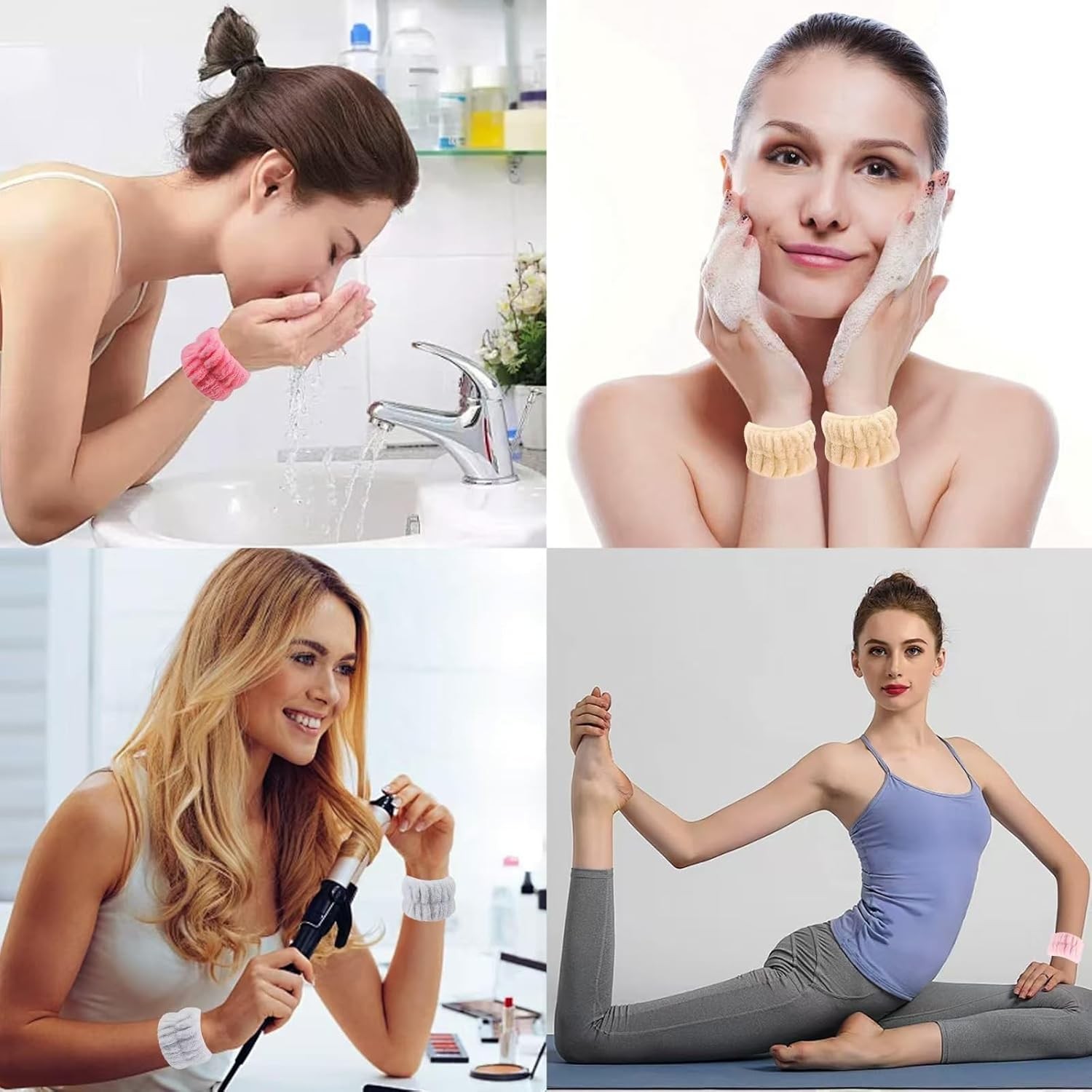 Microfiber Wrist Bands for Washing Face Absorbent Spa Face Wash Wristbands