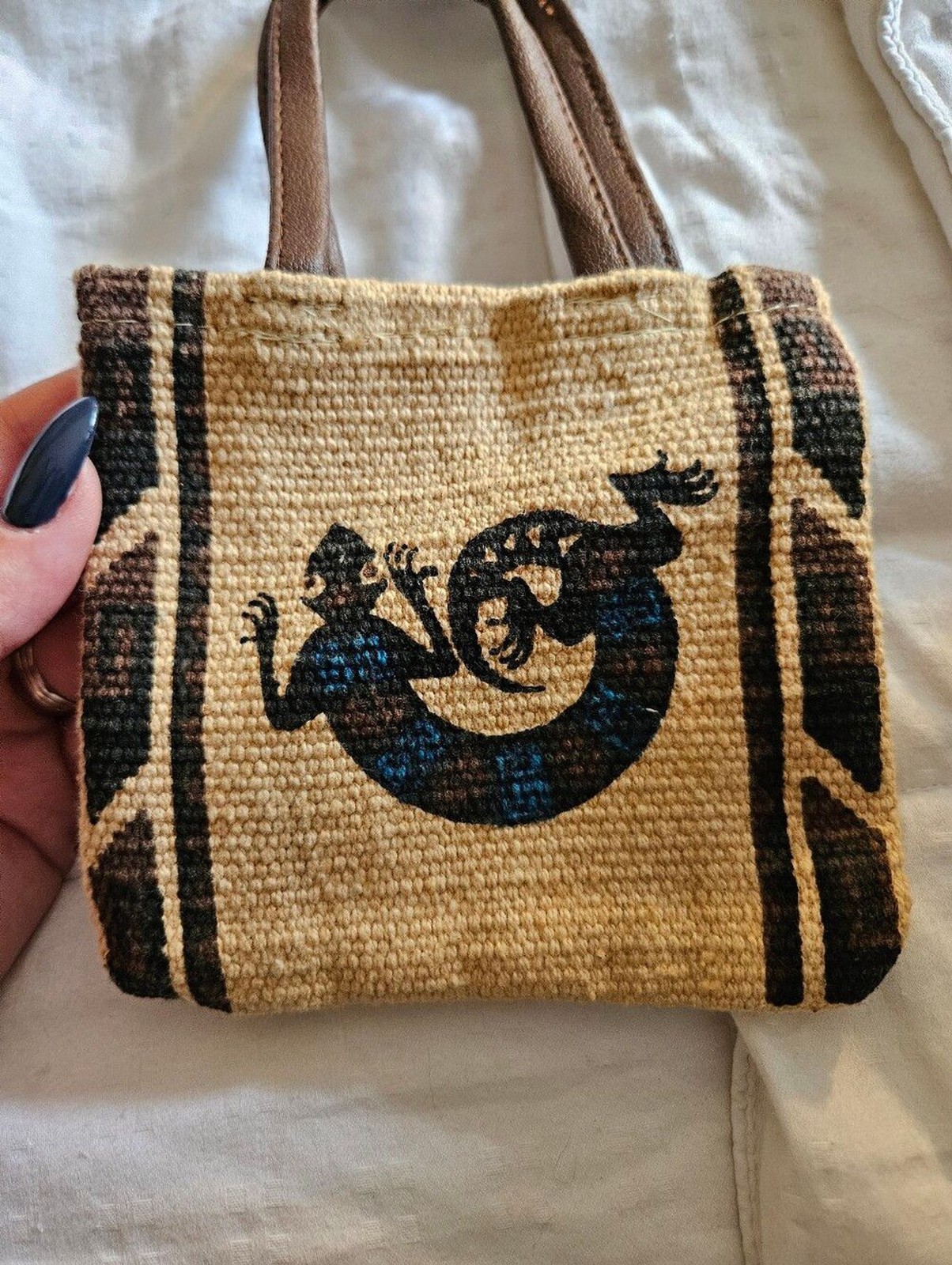 Vintage El Paso Saddle Blanket Co. Kokopelli Southwest Tote Bag & Pouch Set Boho
