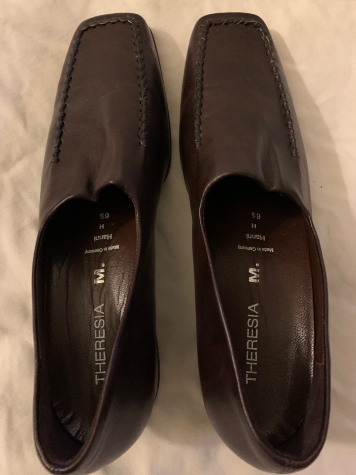 Theresia M. Brown leather block heel slip on uk 6.5. US 9