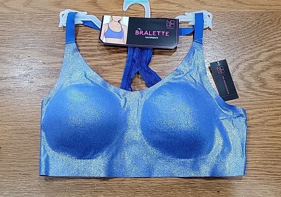 No Boundaries Juniors Lace Racerback Bralette Metallic Blue XS,S,M,L,XL,2XL,3XL