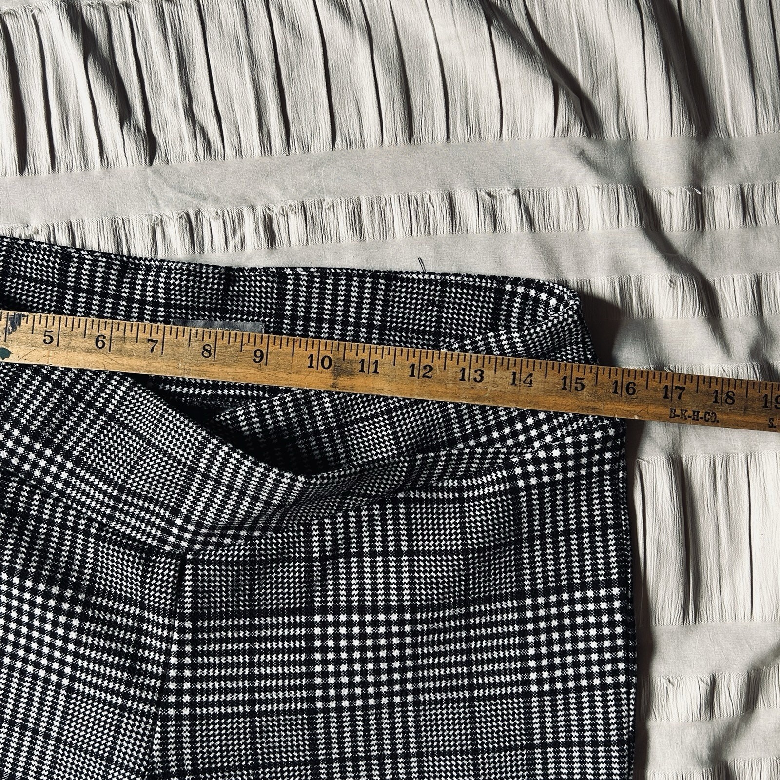 Preppy Plaid Stretch Pants Women’s M Slim Fit Office Chic Checkered Career