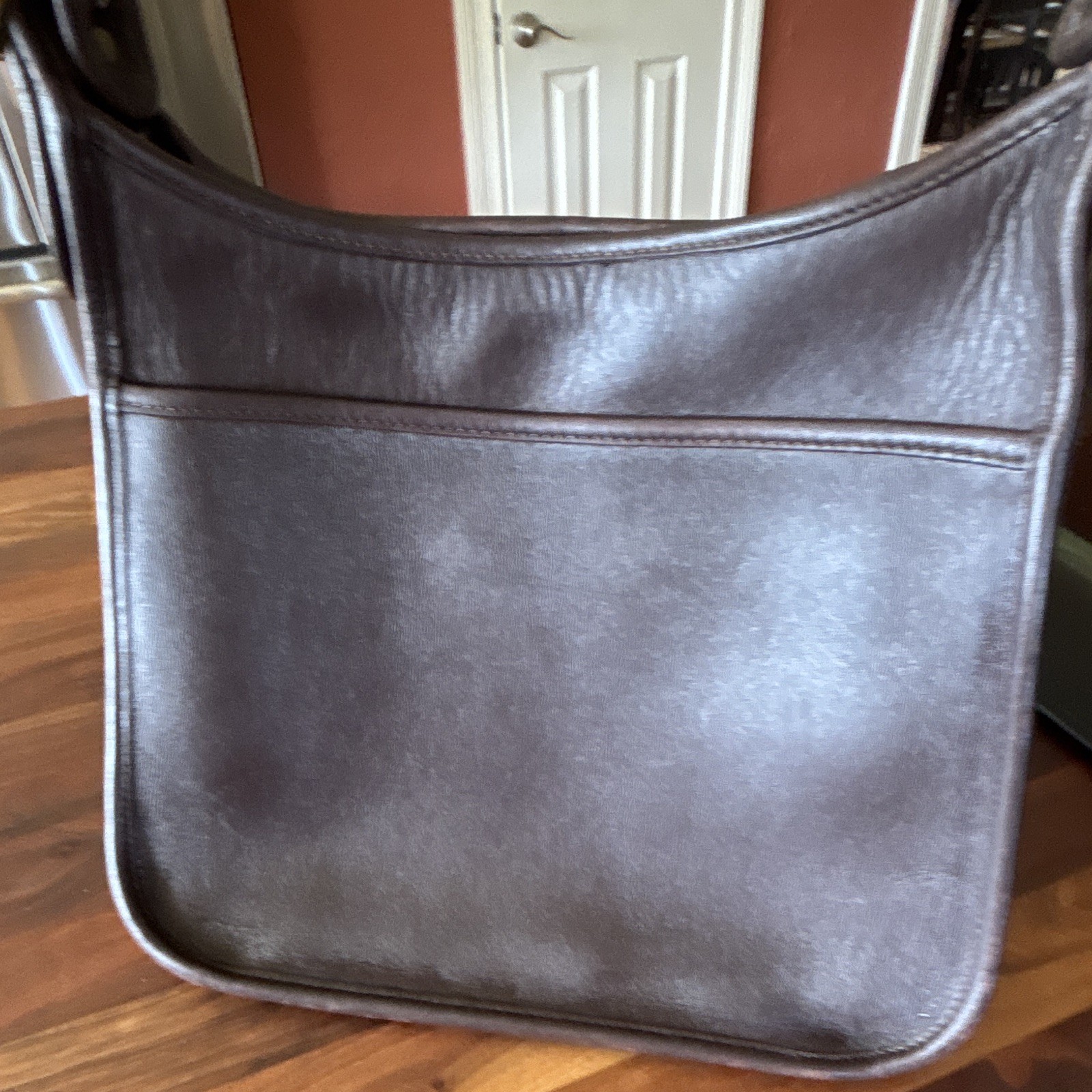 Vintage Coach Legacy Brown Shoulder Bag Zip Top Adjustable Strap Gold 9966