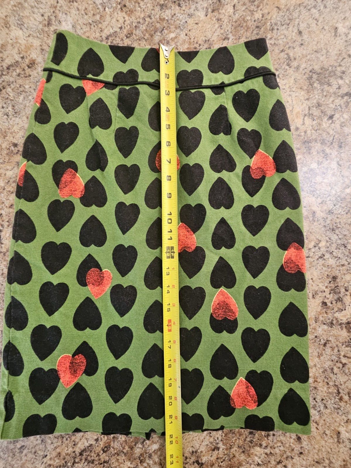 Maeve Anthropologie Heart Stamped Pencil Skirt Size 0