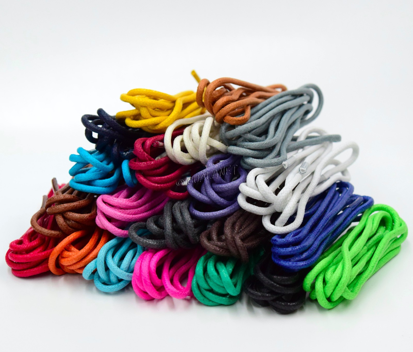 ROUND Premium Waxed Cotton Dress Shoelaces Thin Colorful Shoe Boot Laces Strings