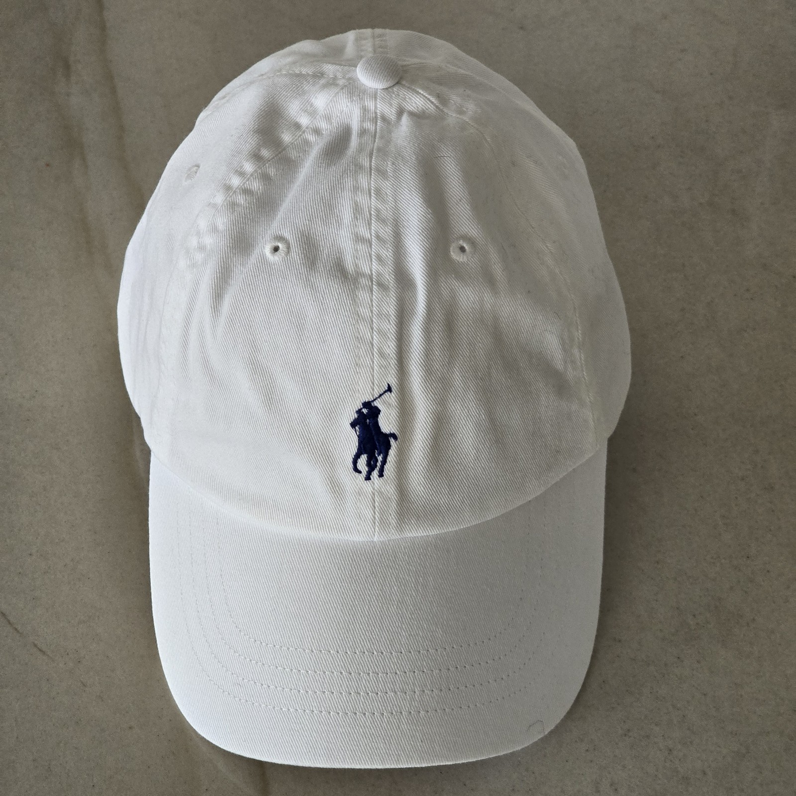 Polo Ralph Lauren Men’s One Size Cotton Chino Adjustable Ball Cap White Blue