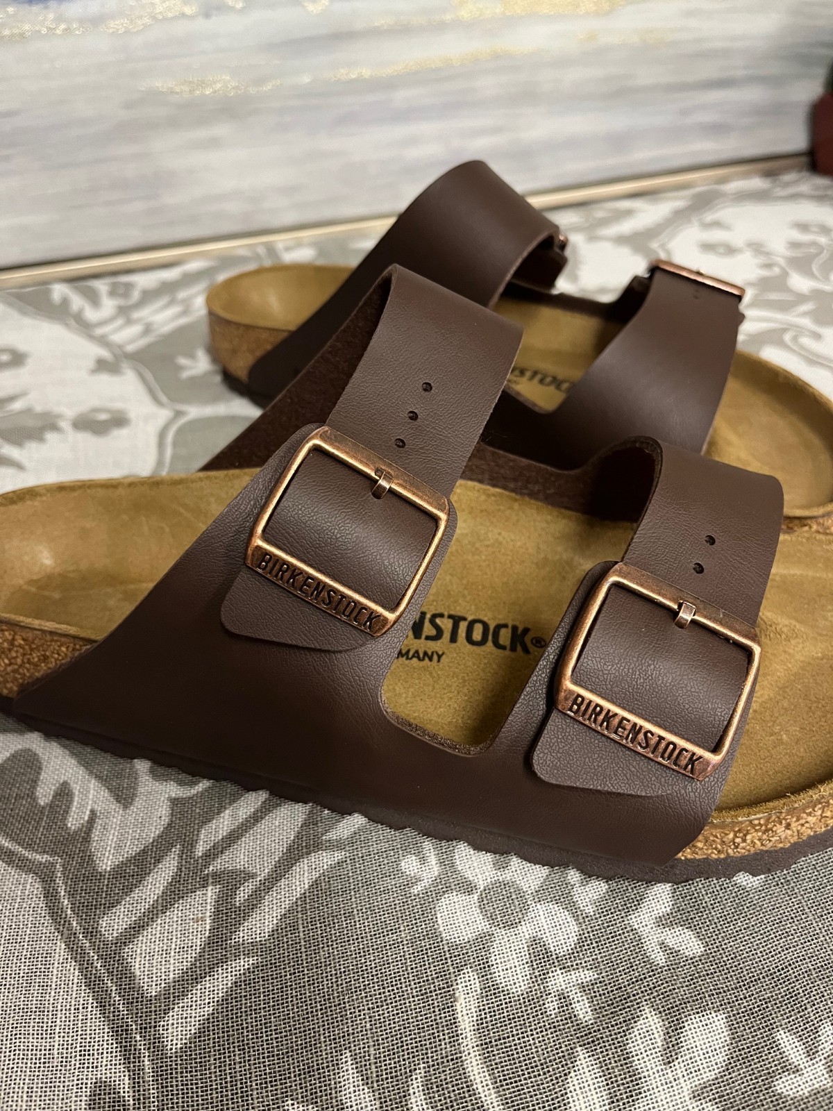 Birkenstock Arizona BS Leather Sandals Dark Brown EU Size 39