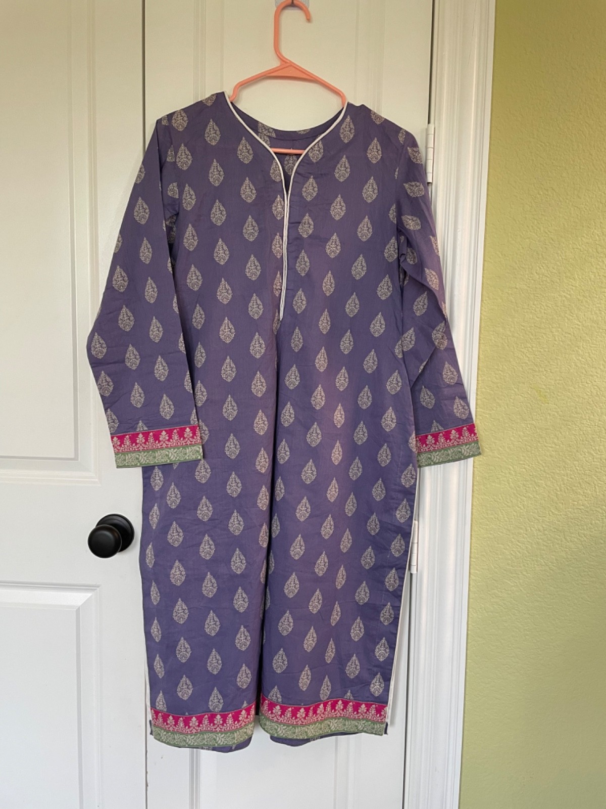 Purple Printed Lawn/cotton Kurti size M New.