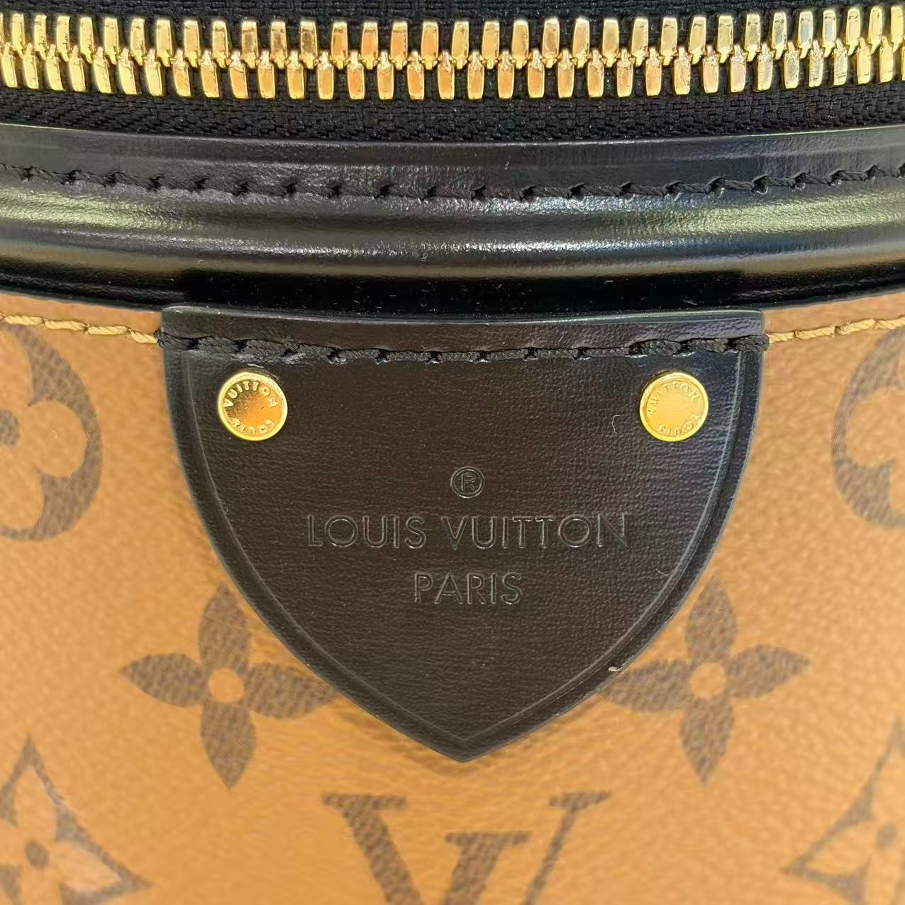 Louis Vuitton Cannes Monogram Reverse Canvas Handbag Bucket Bag Brown