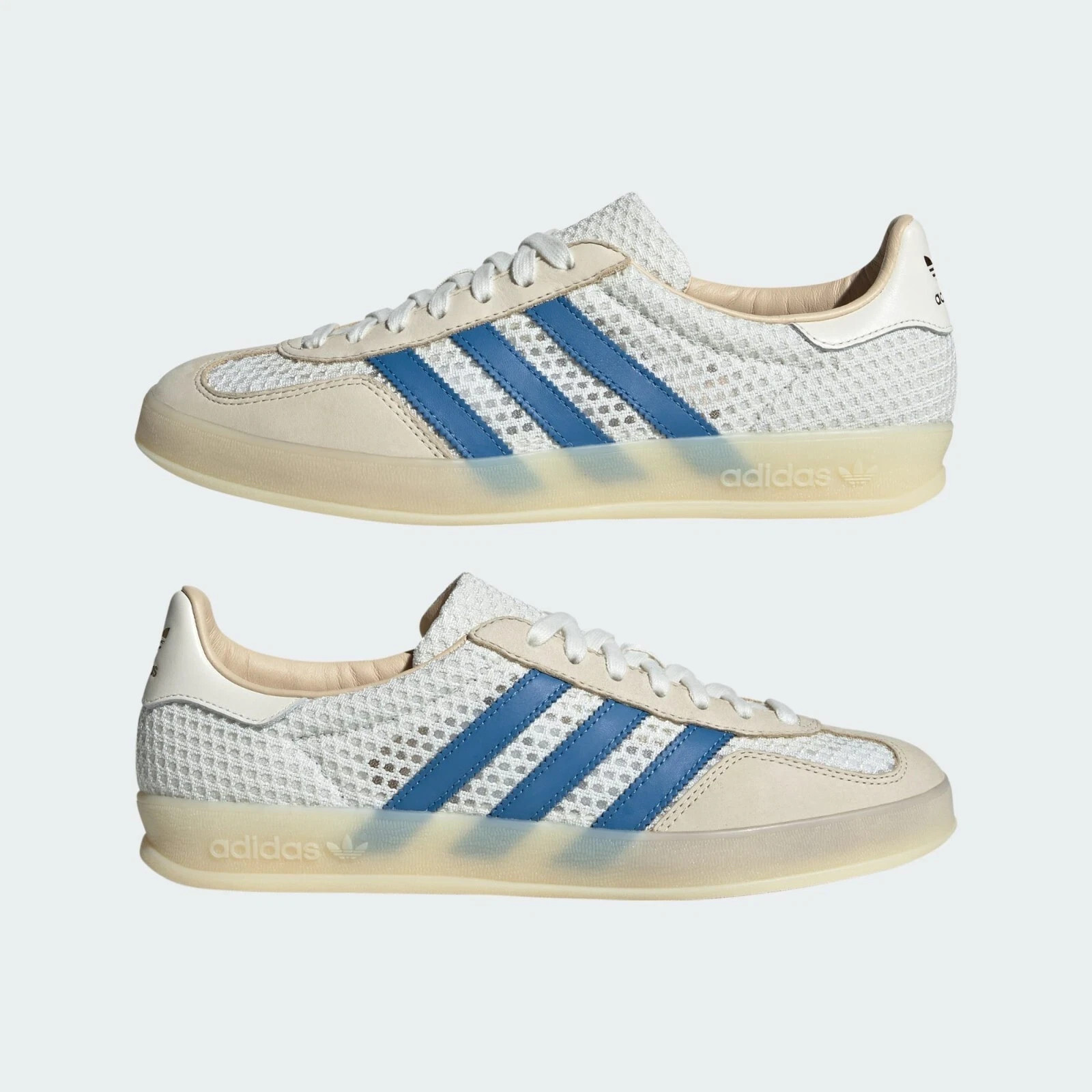 adidas Originals Gazelle Indoor Shoes Off White Focus Blue Sneakers Mens JH5419