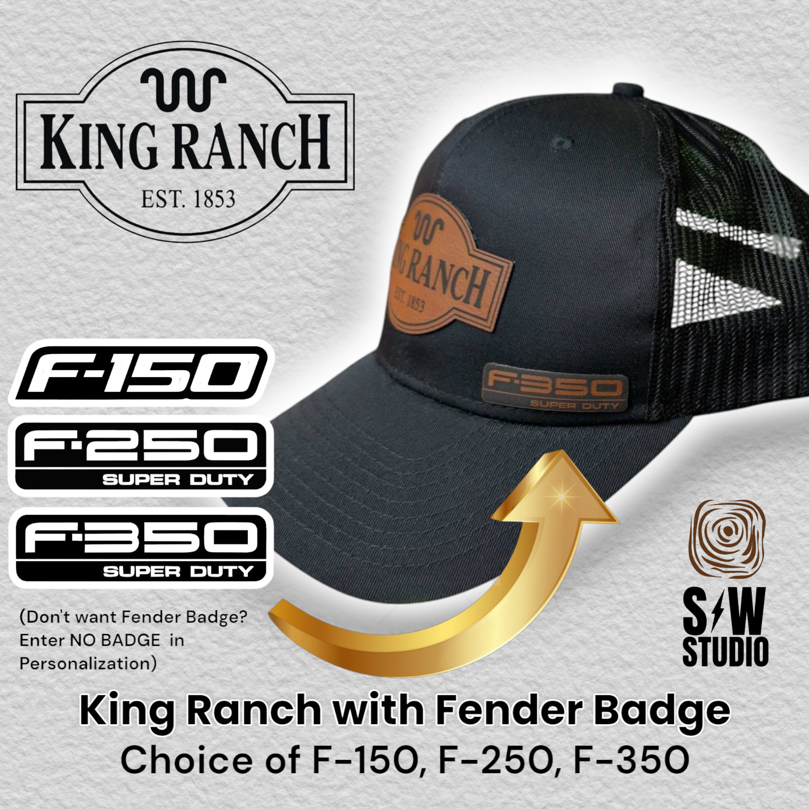 Trucker Hat Baseball Cap Customized Ford King Ranch F150 F250 F350 NEW