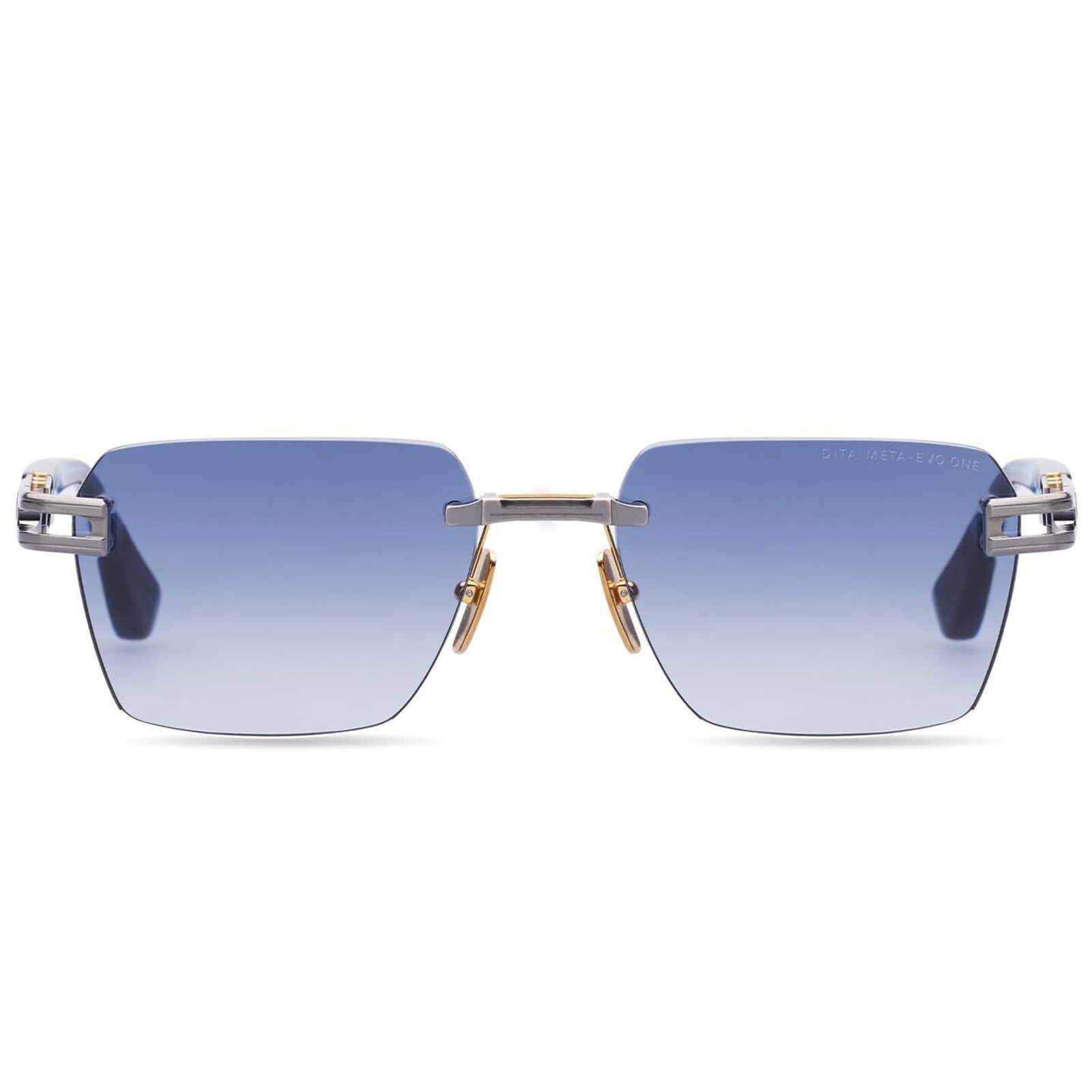 DITA META EVO ONE DTS147-A-02 Antique Silver Blue Swirl Sunglasses AUTHENTIC