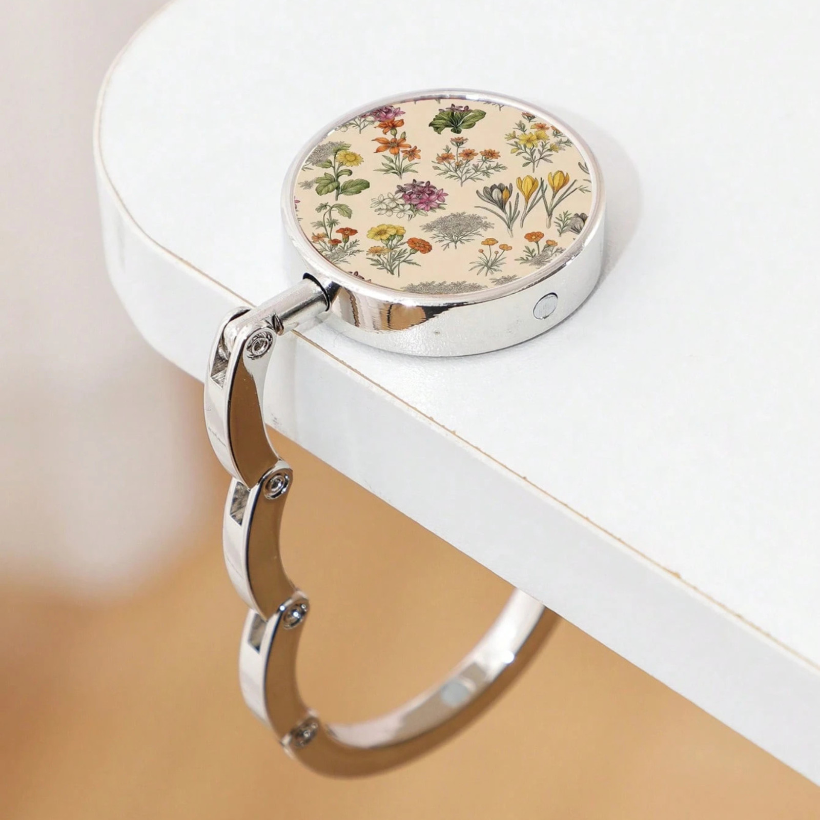 Floral Purse Hook Foldable Handbag Fashionable Table Hanger Wallet Holder Travel