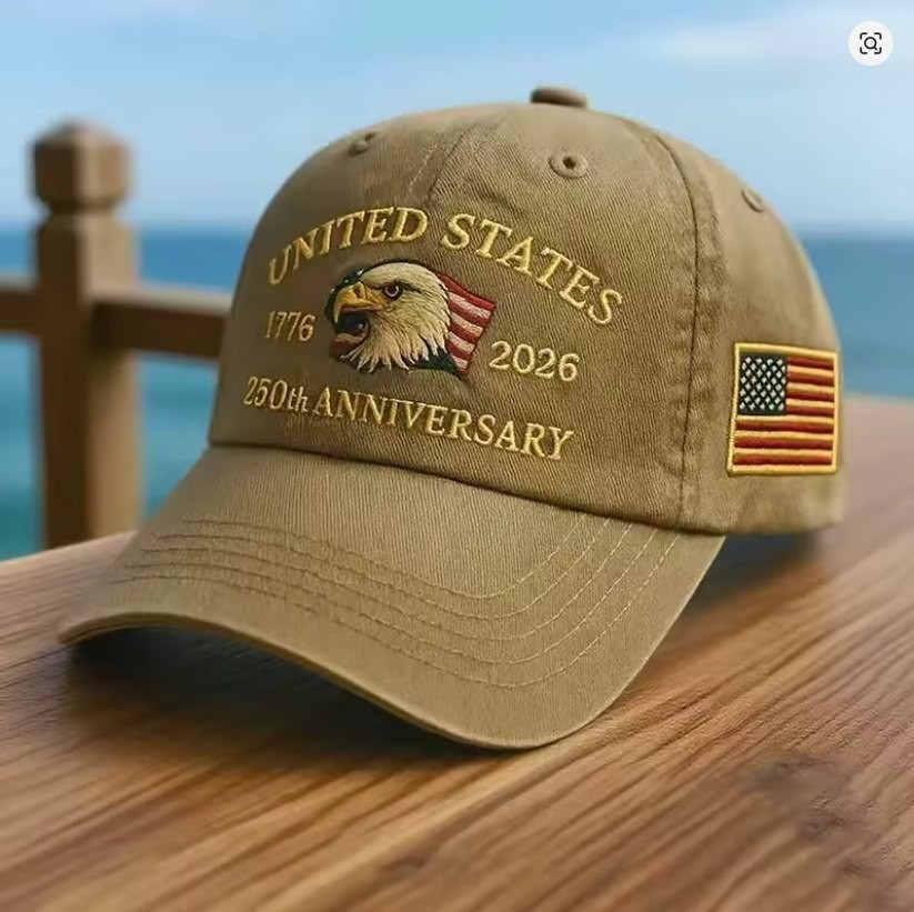 US 250th Anniversary Embroidered Eagle Sports Sun Hat American Flag Baseball Cap