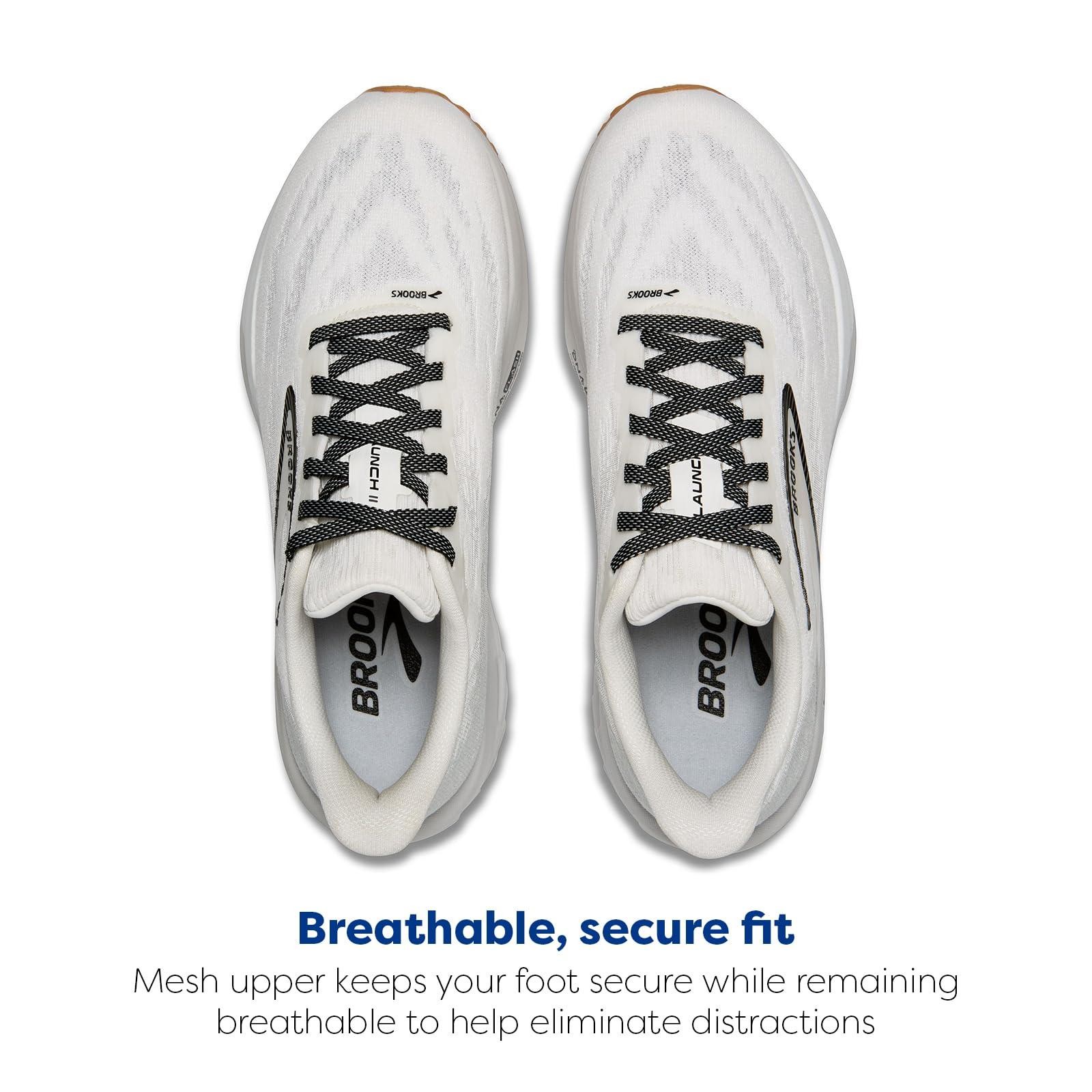 Brooks Mens’ Launch11 Road Running Shoes – White/Grey/Black
