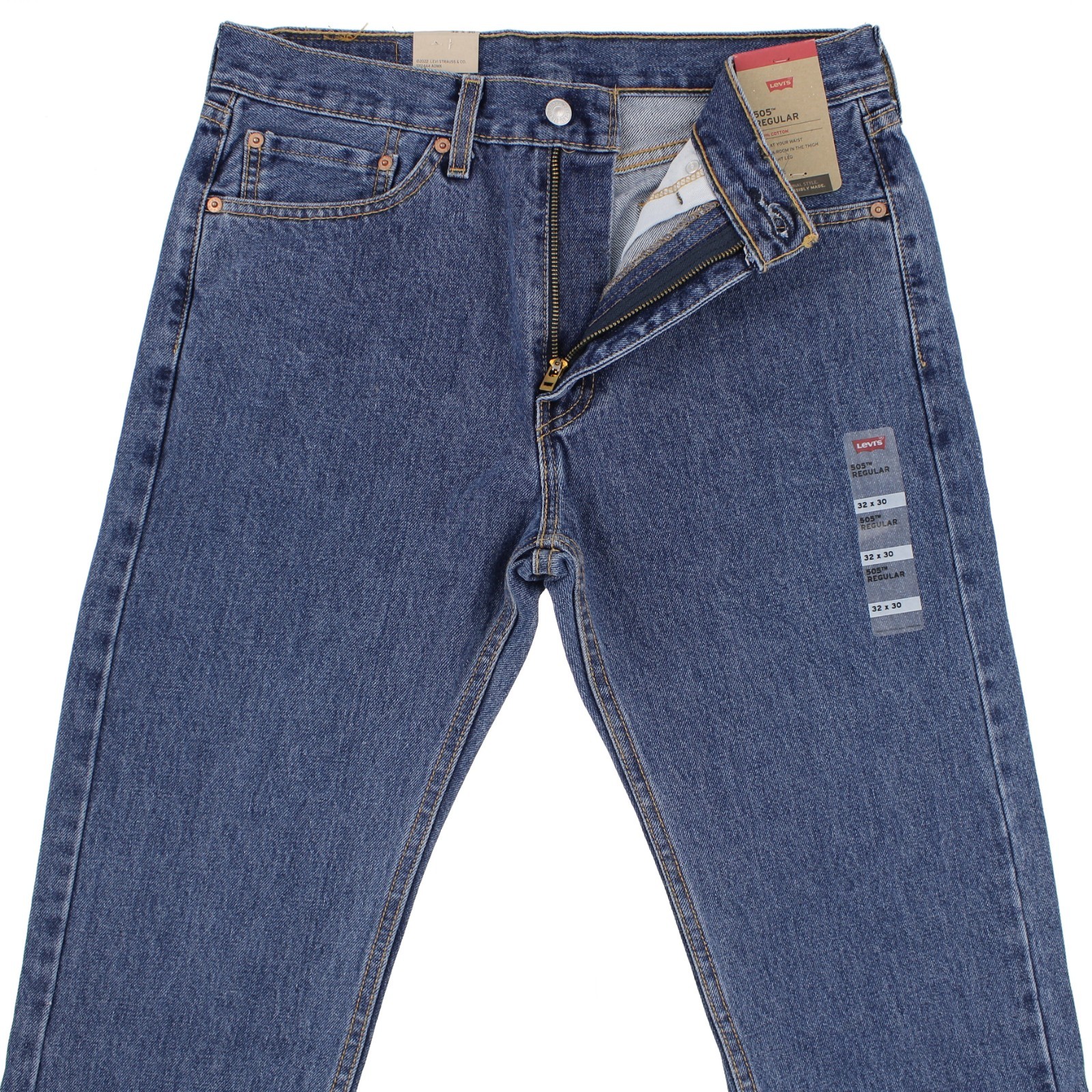 Levi’s Men’s 505 Denim Jeans, Regular Straight Fit, Non Stretch