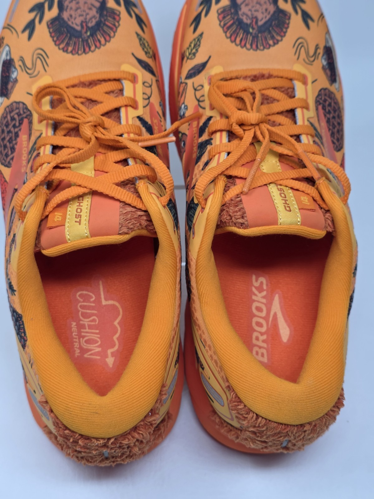 Brooks Ghost 14 Happy Trot Shoes Men’s Size 11.5 Orange Thanksgiving Pre-owned