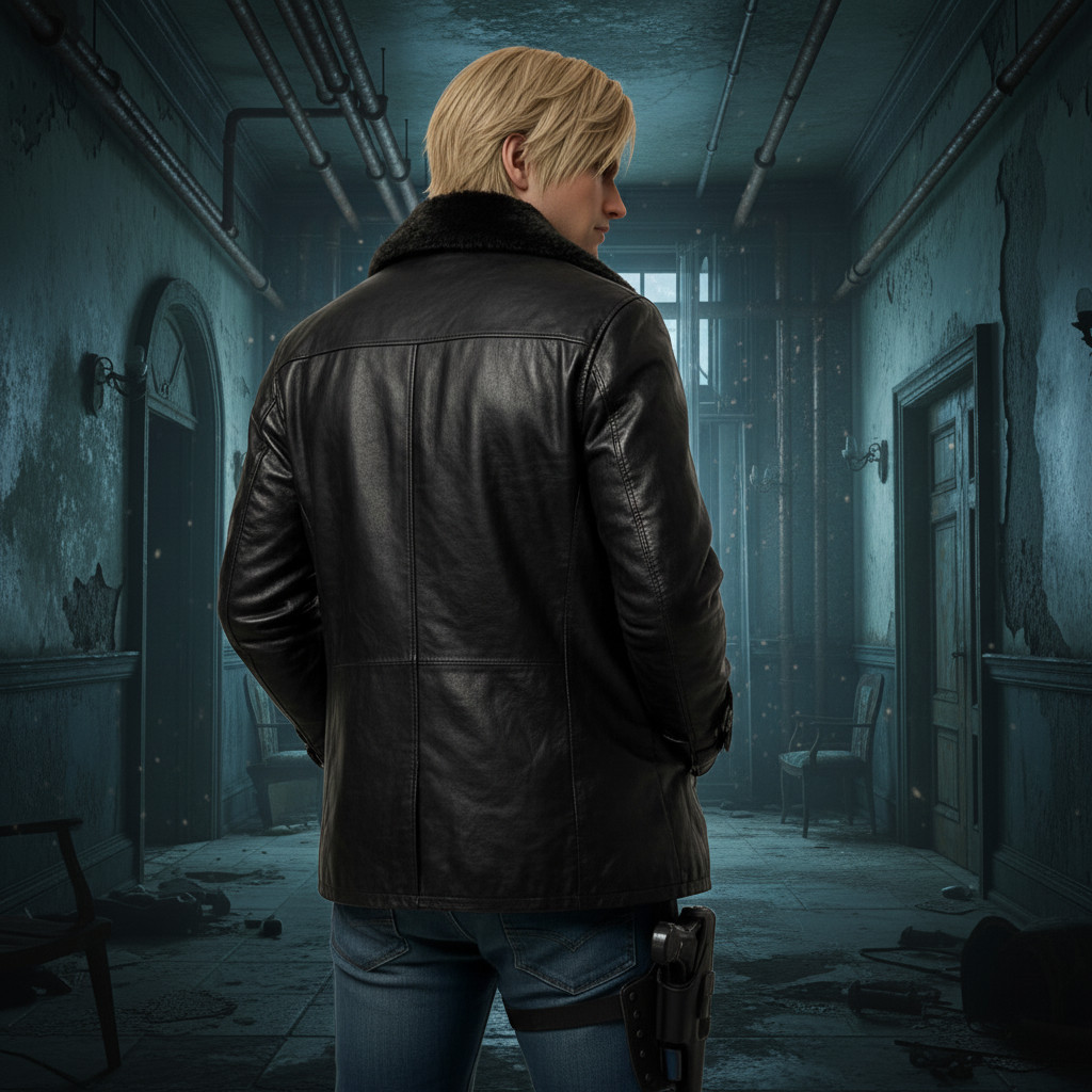 RE9 Leon S. Kennedy Leather Jacket Resident Evil Inspired Cosplay Costume Fans