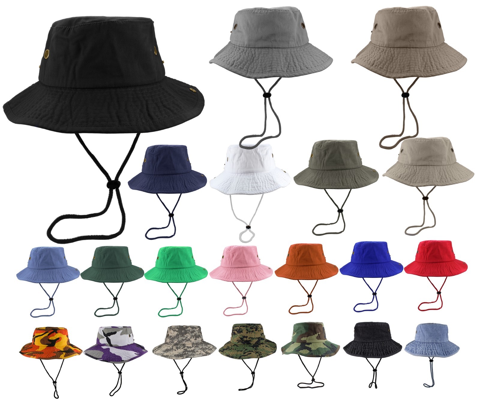 Gelante Unisex 100% Cotton Bucket Hat Fish man Camping Safari Boonie Sun Summer