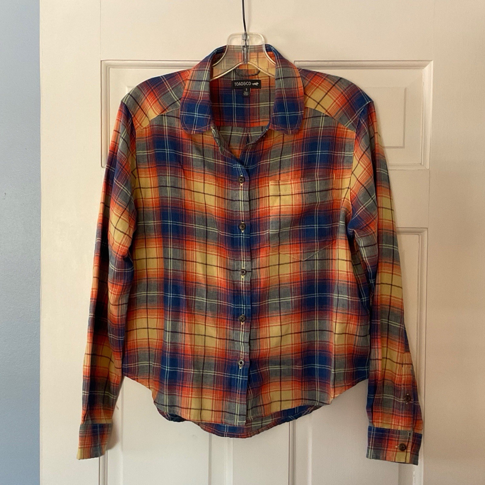 Toad&Co Women’s Re-Form Flannel Boxy Shirt Plaid Size S Outdoor Camping Hiking