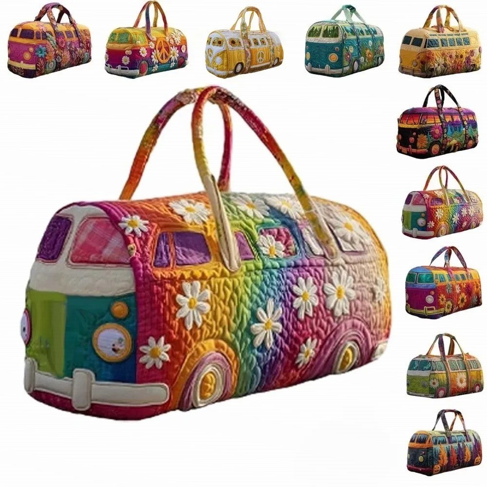 Adjustable Strap Quilted Duffle Bag Large Capacity 3D Quilting Craft Travel