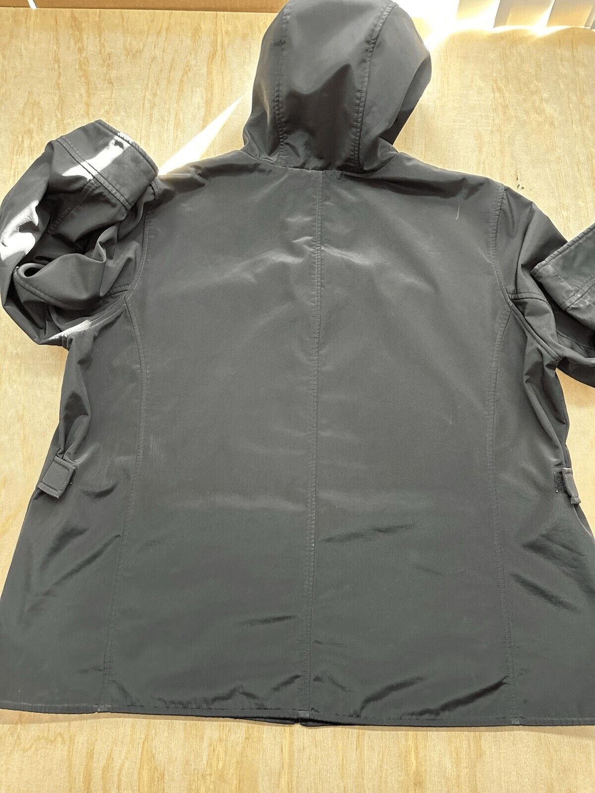Avenue Womens Jacket Parka Black 26/28 Hooded Zip Snap Up Pockets Insulated Coat