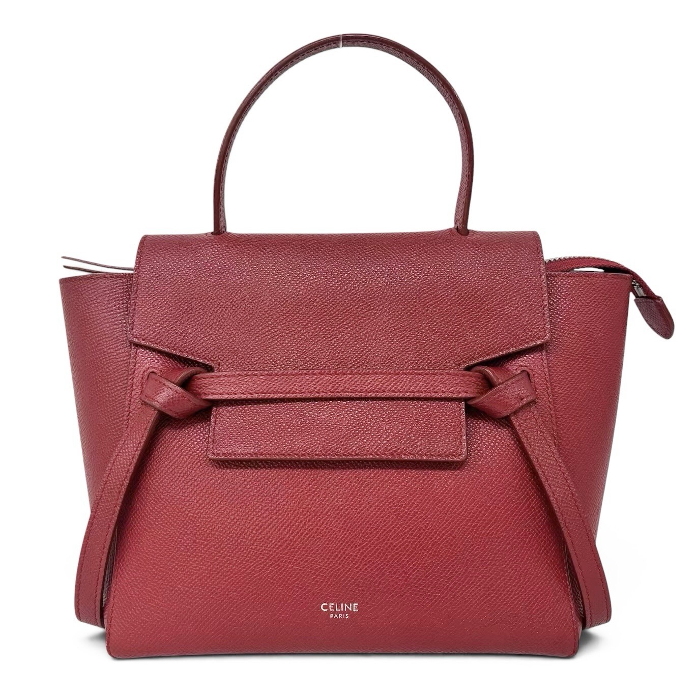 Celine Belt Bag Micro Red Grained Leather Hand Bag 189153 Women