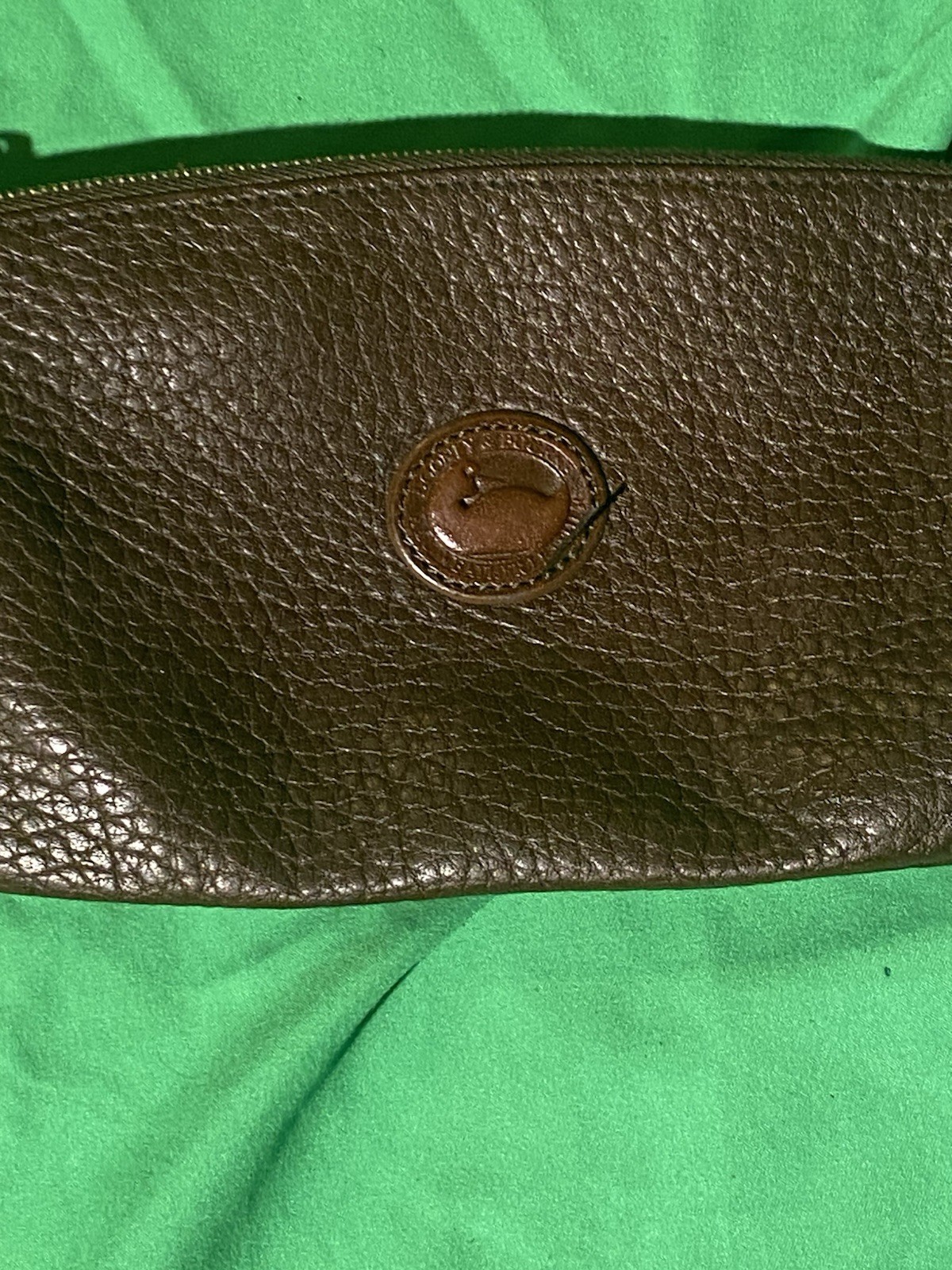 Dooney & Bourke Brown Zip Wallet w/ Logo Emblem, Solid, Women’s