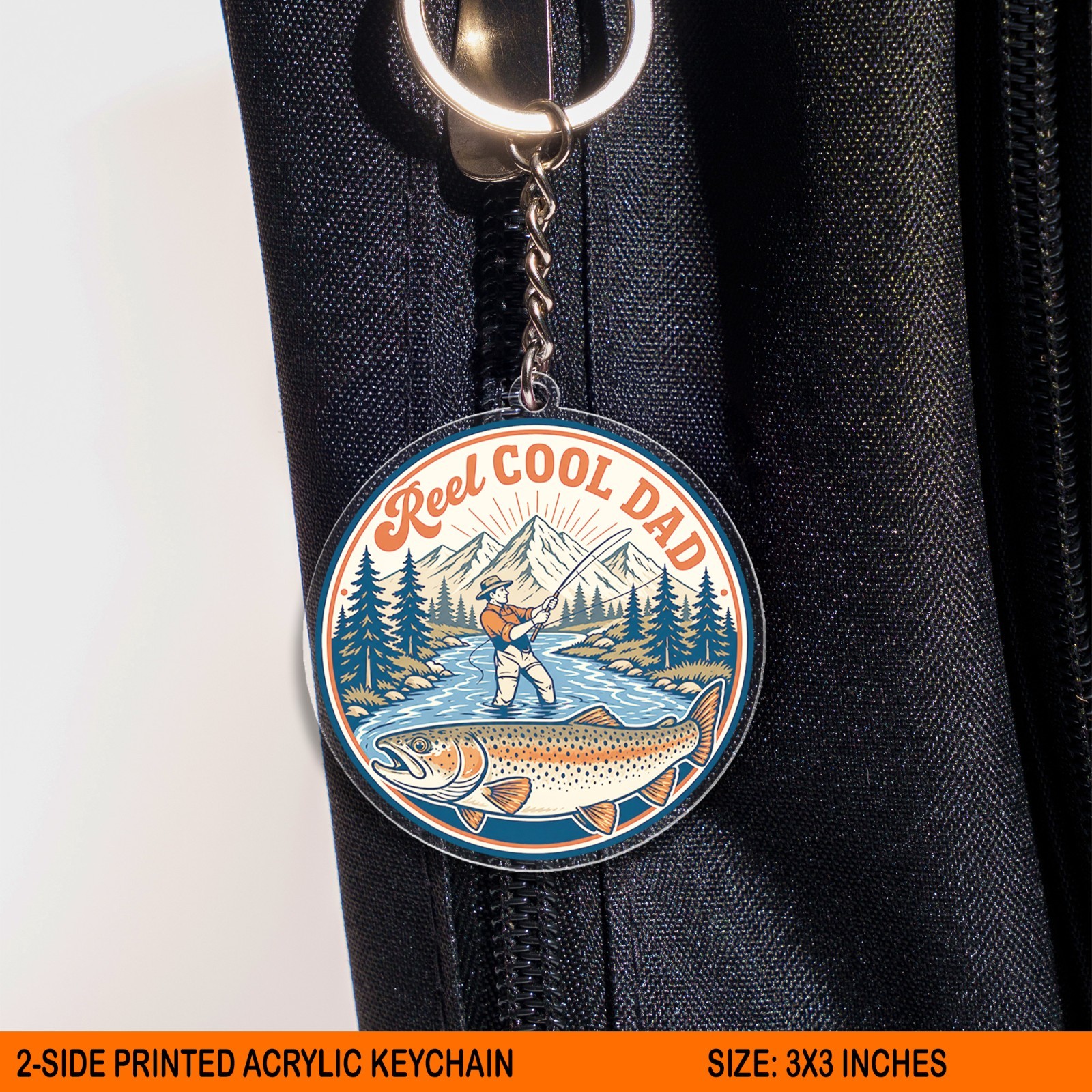 Reel Cool Dad Acrylic Keychain, Fishing Father’s Day Gift