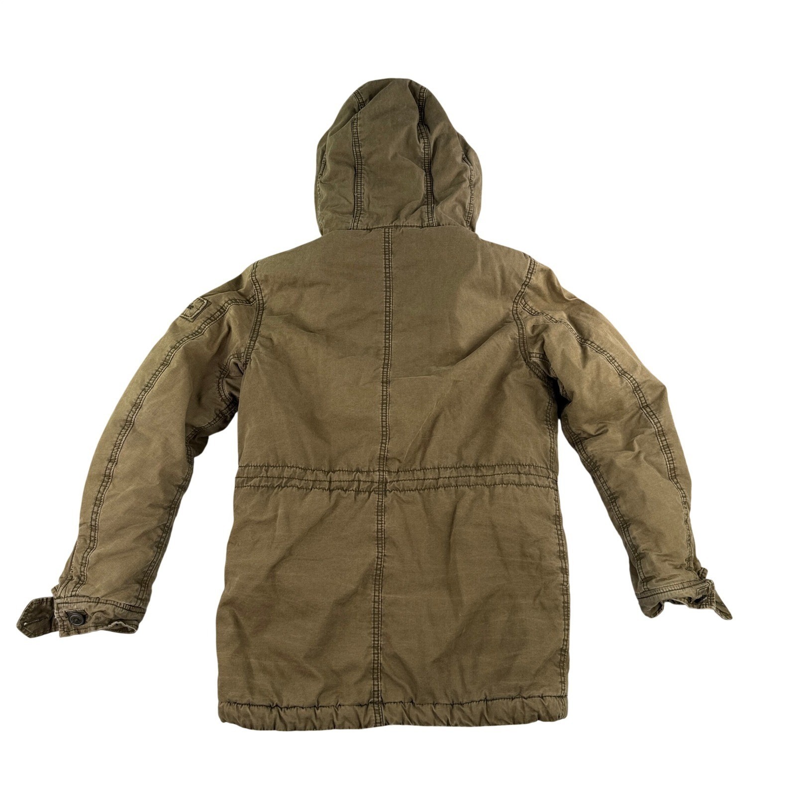 VTG Abercrombie & Fitch Wilcox Jacket Men’s XL Olive Green Faux Fur Hooded Parka