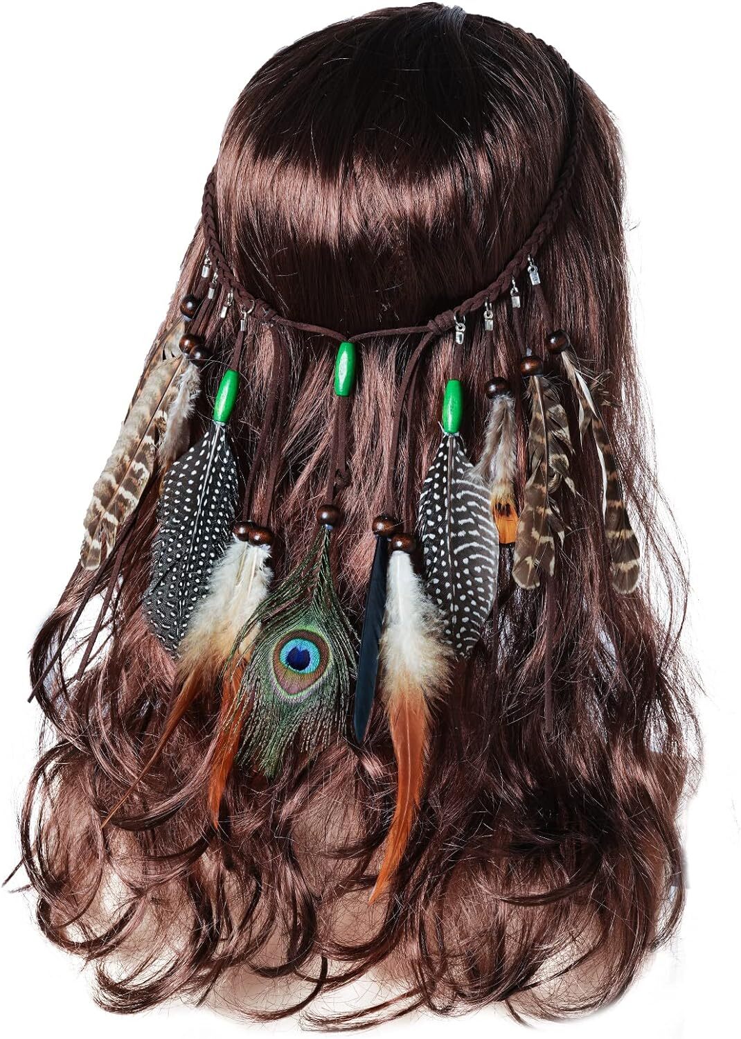 Indian Feather Headband Boho Headbands Festival as picture show