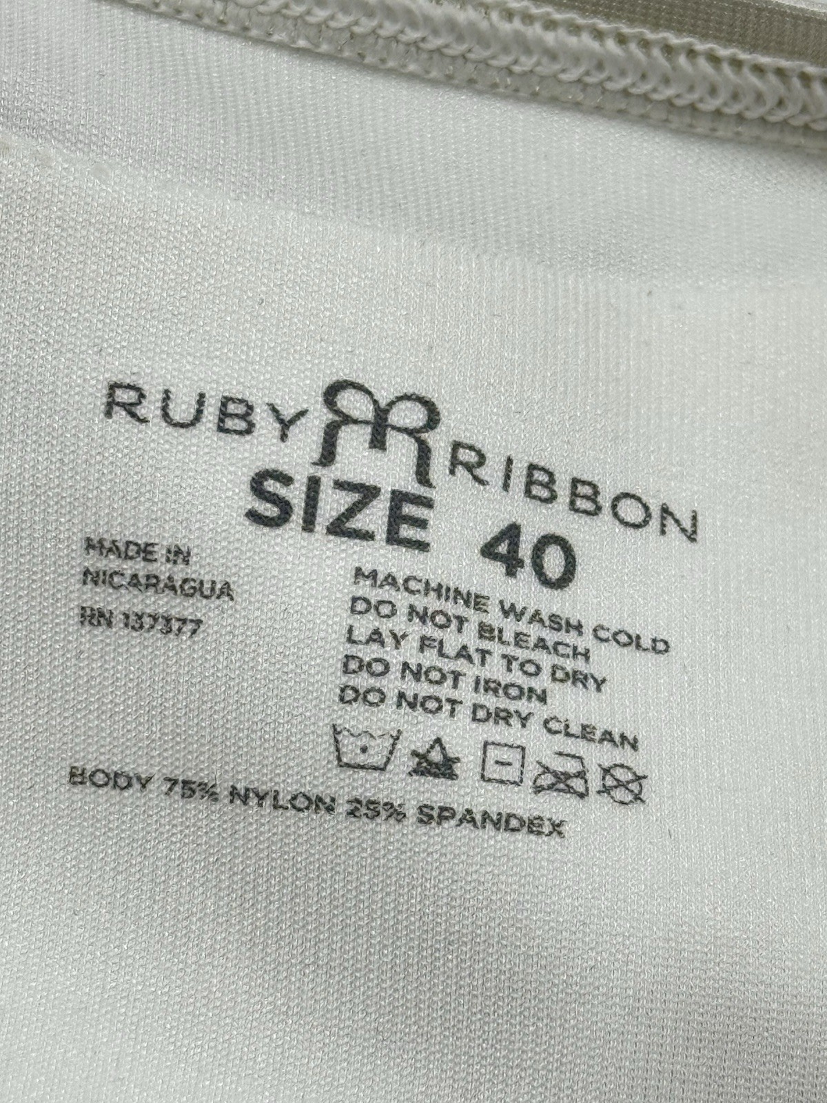 RUBY RIBBON Size 40 White Shapewear Camisole Top Built In Support Adjustable Str