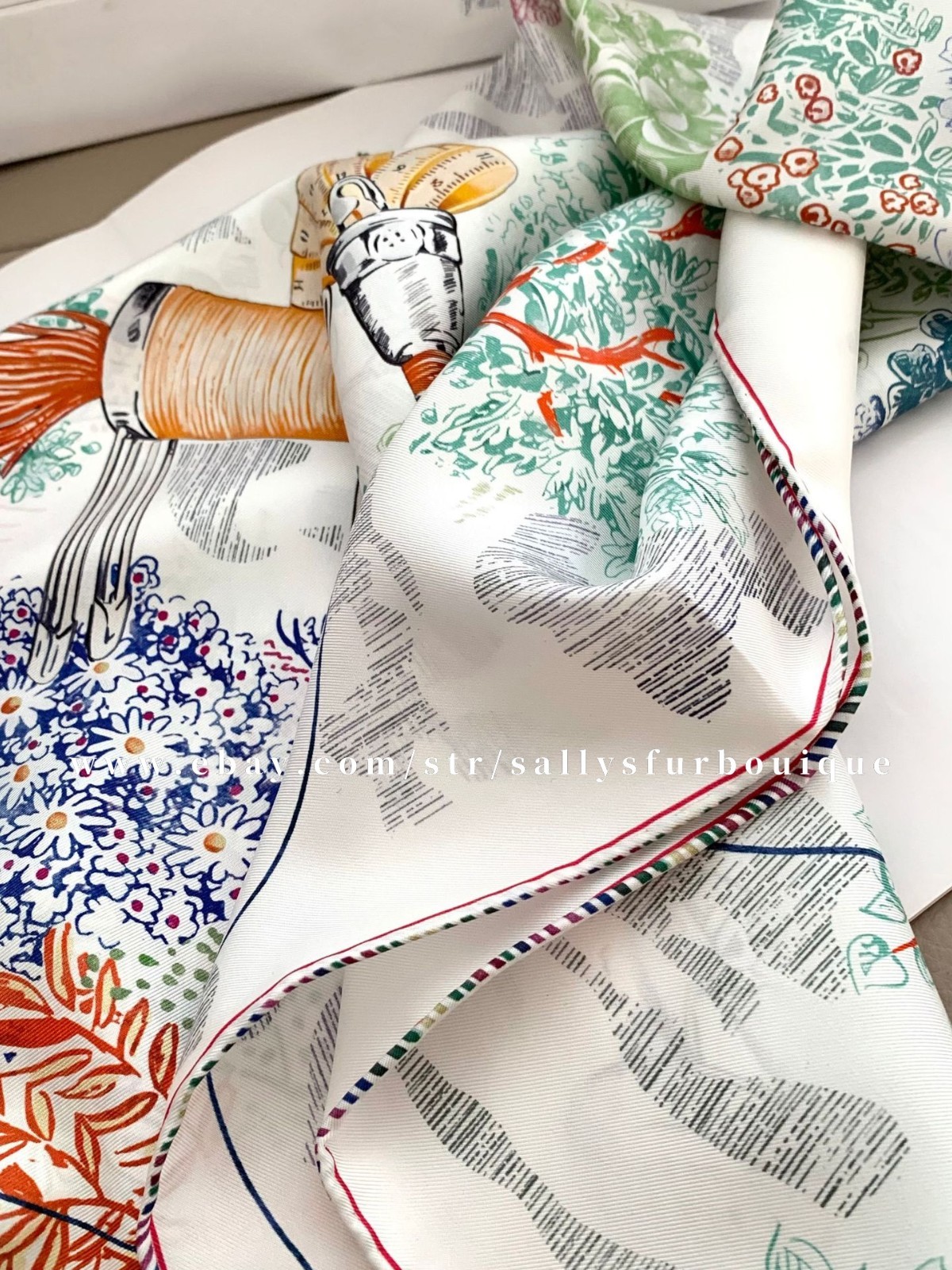 Sallys 18 Momme Twill Silk Wrap Scarf Florals Print Double Face Square Shawl 35″