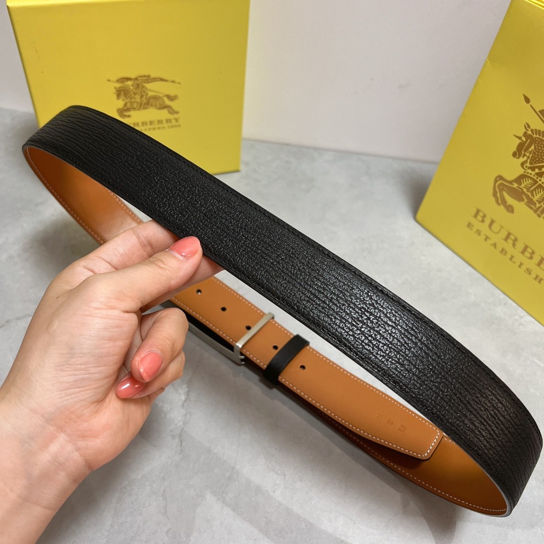 Burberry Men’s Stylish Premium Cowhide Belt (Width: 3.8 cm, Length: 110 cm)