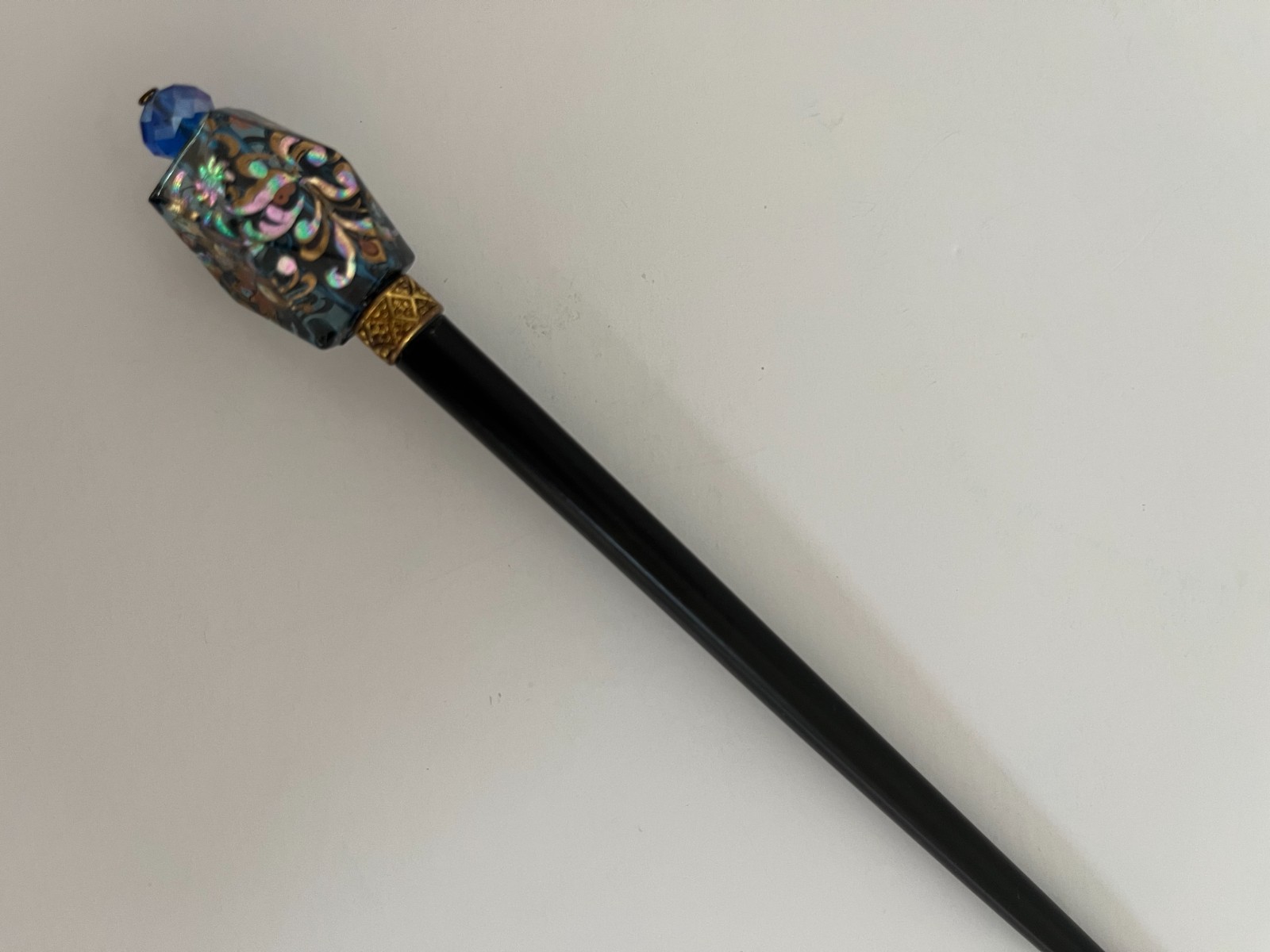 Hand made Kanzashi hair stick Ornament With Tensha Beads
