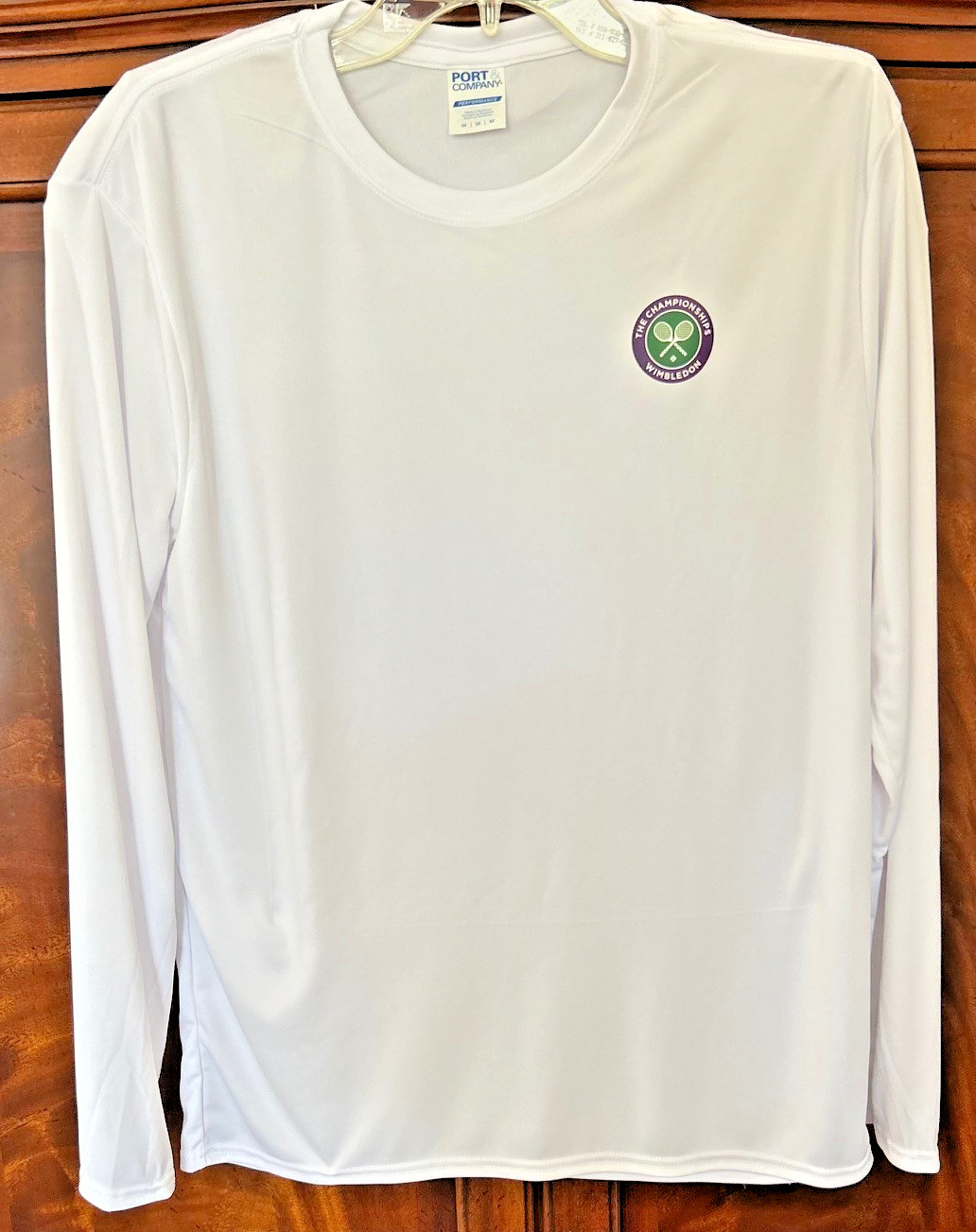 Wibledon White UPF50, Moisture-Wicking 3.8oz 100% Poly “LS” T’s – Limited Run