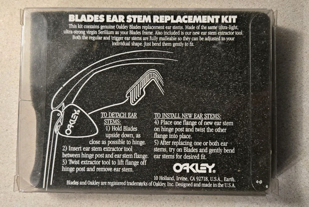 Vintage Original Oakley Blades/Razor Blades Ear Piece Replacement Kit-80’s Parts