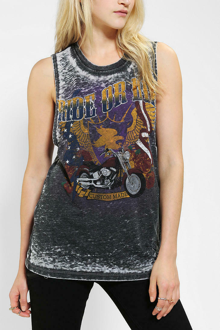 Urban Outfitters Project Social T Tank Top Biker Soft Thin Ride Or Die Vintage