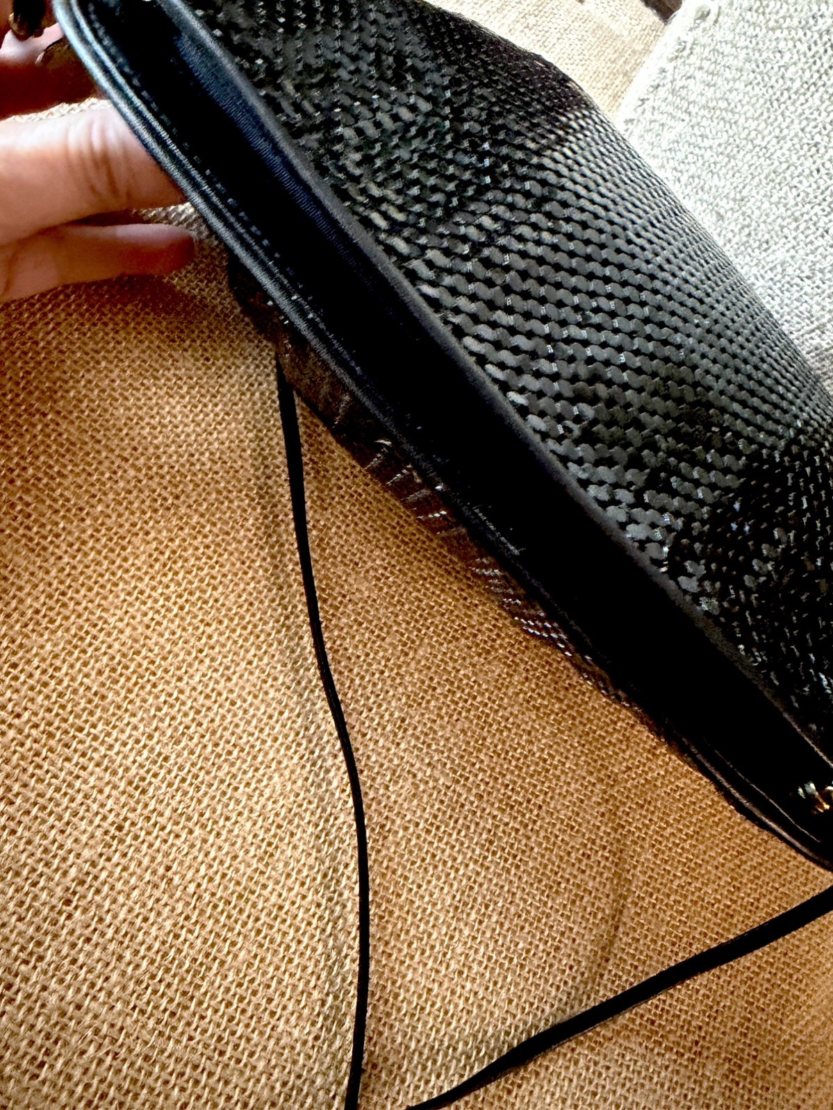 Vintage WHITING AND DAVIS Black Metal Mesh Crossbody Bag Evening Clutch Purse