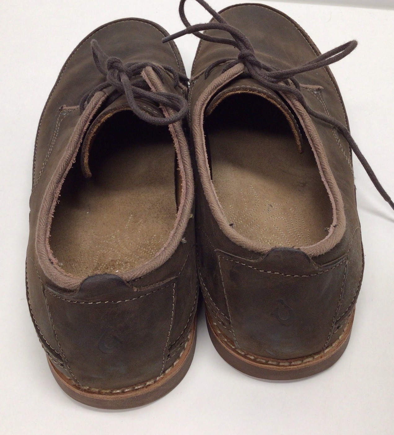 OluKai Honolulu Lace Up Men’s Brown Leather Oxford Casual Shoes Size 9