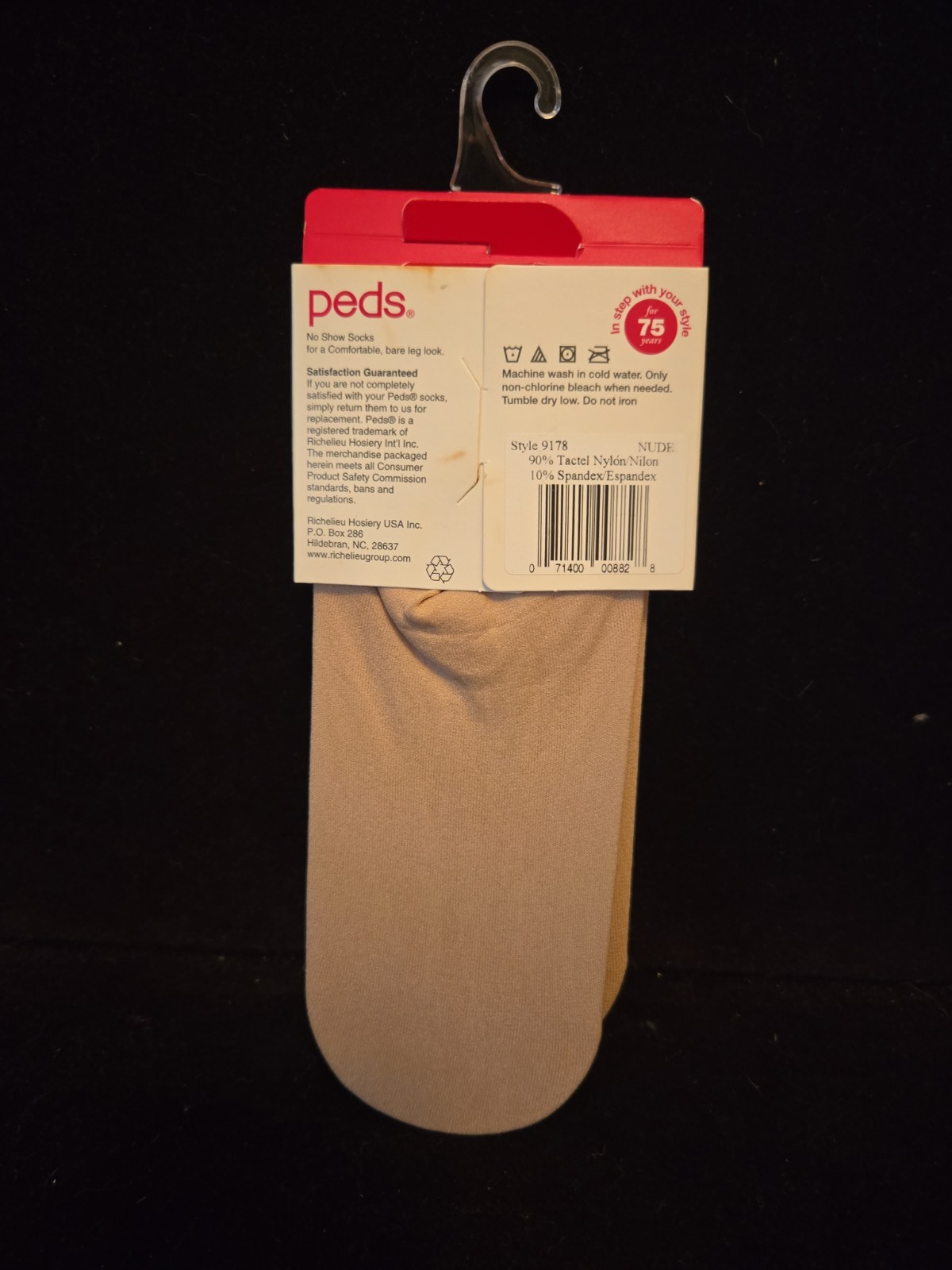 Peds Ballerina Cut 3 Pair No Show Socks Size 5-10 Beige