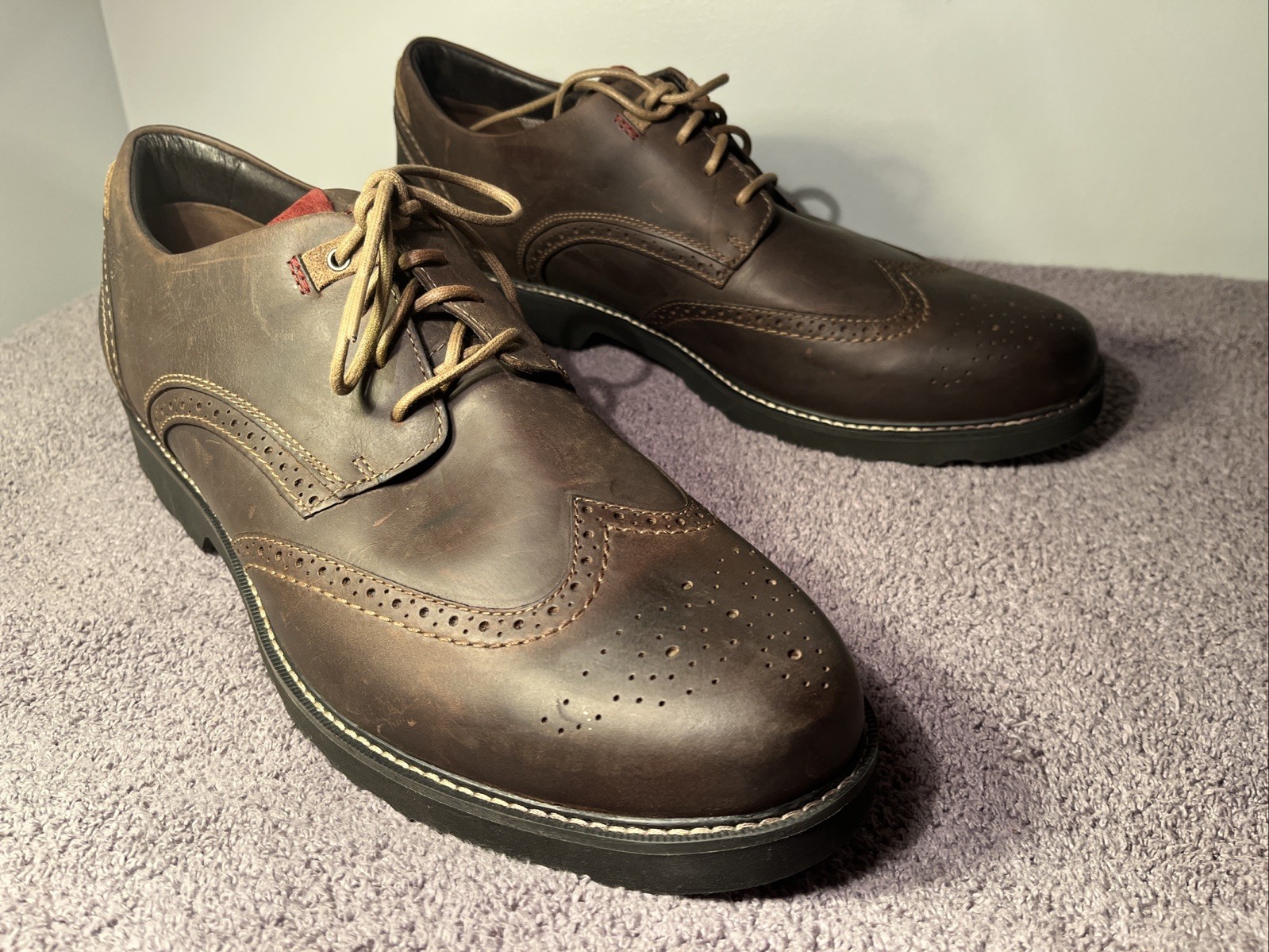 Dunham NWOB dk. brwn. oil tan W/T waterproof oxfords US Mens sz 16 D