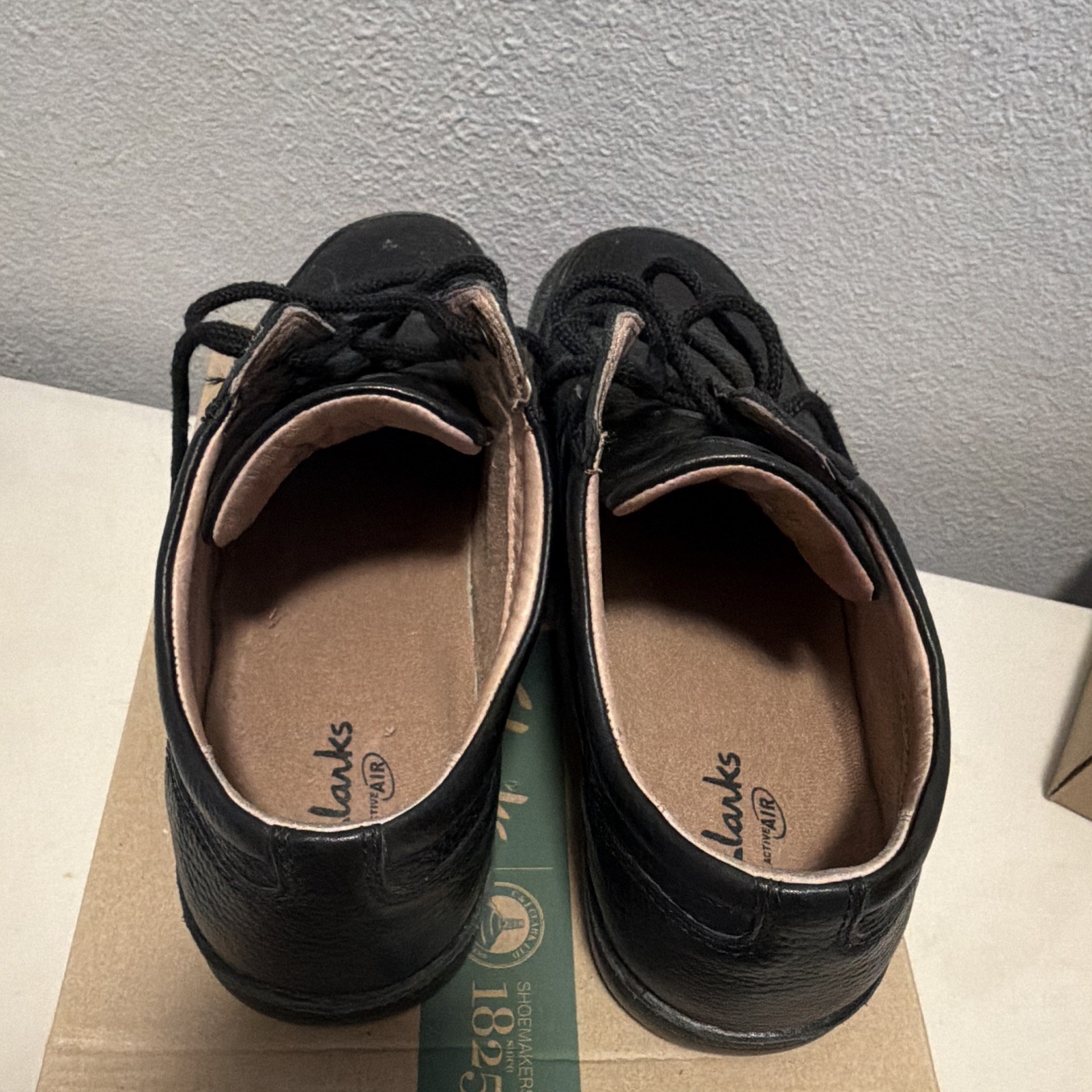 Clarks Mobile Men’s Black Leather Lace-Up Oxford Shoes US 11.5 M